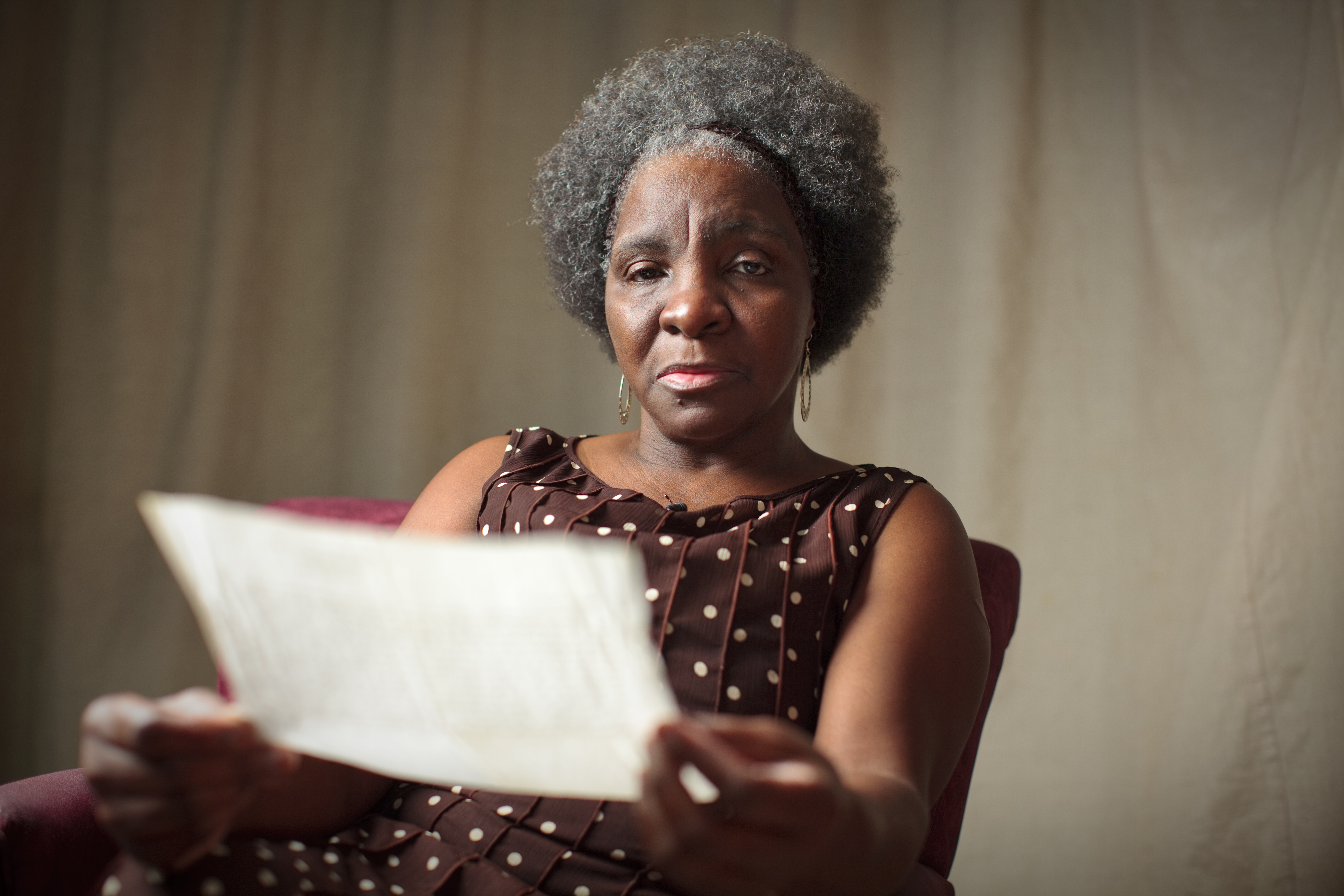 Betty Thomas, then known as Betty Jean Hackett, read from a letter she wrote to an Australian pen pal while an 11-year-old student at the Ruleville Freedom School, describing her work in the cotton fields and her studies in the school. “Oh I forgot to tell you we do not have Freedom in Mississippi but the white folks do,” she wrote.