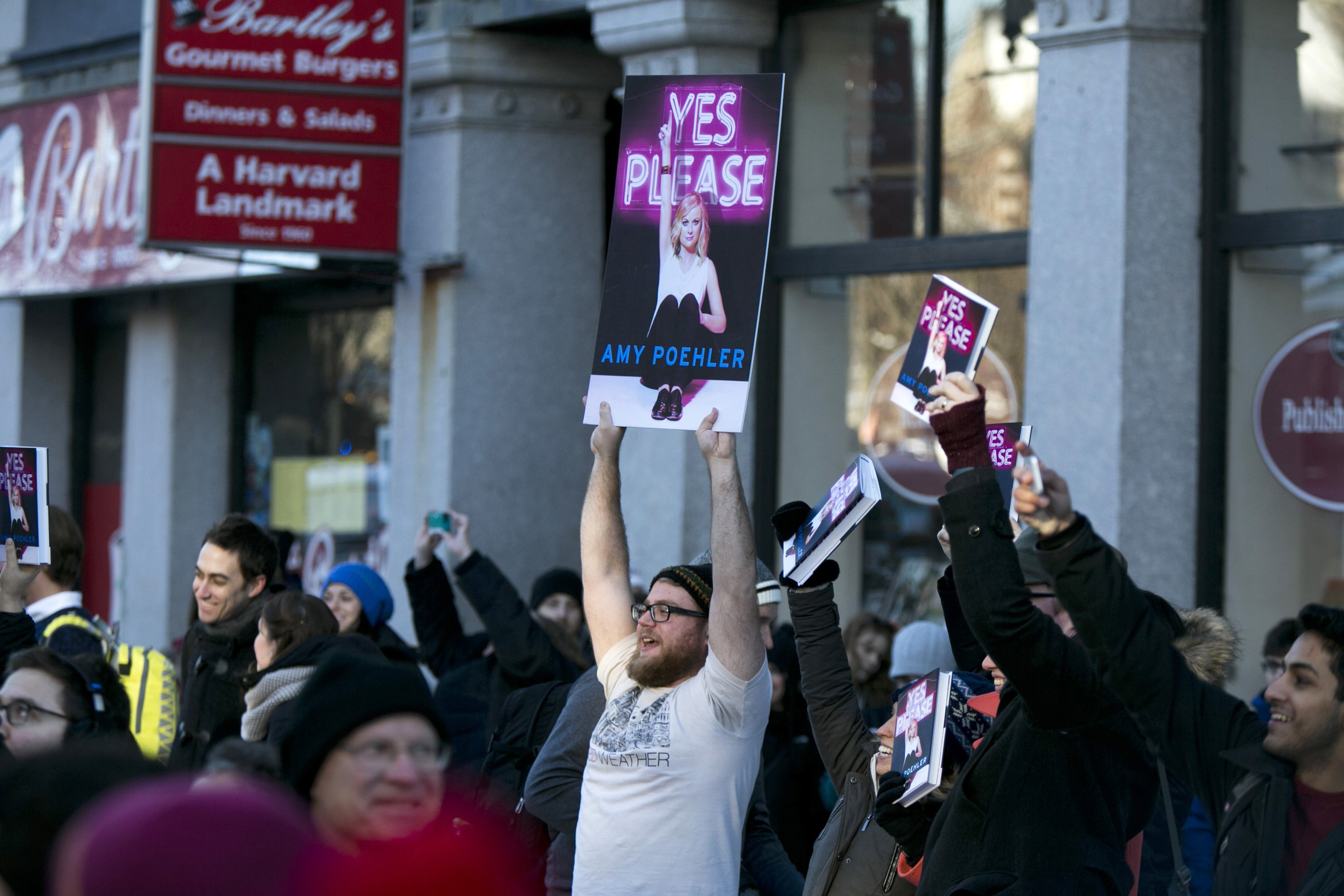 Fans of the actress and comedian held up posters and copies of her book as she was honored.
