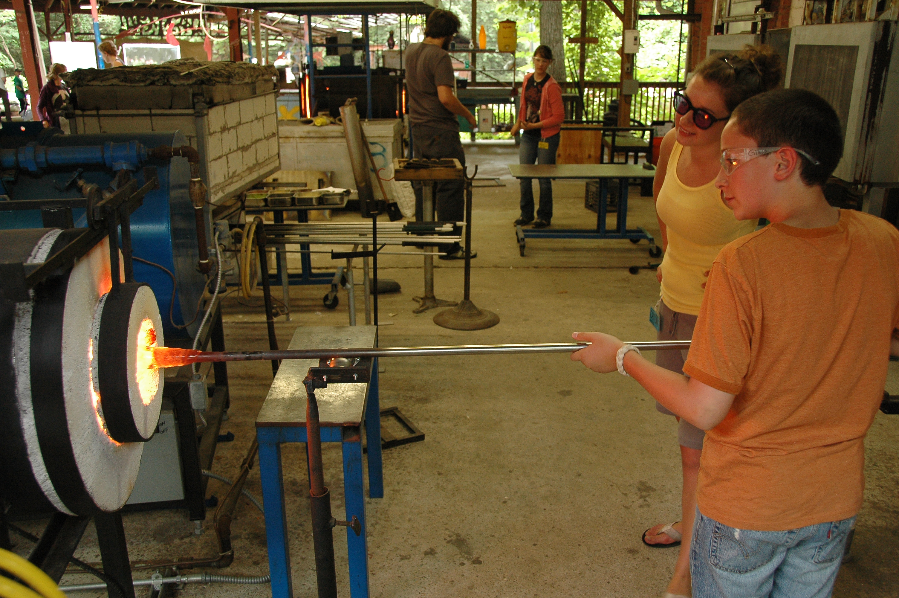 Glass blowing is one of the skills taught at Buck’s Rock in Connecticut.