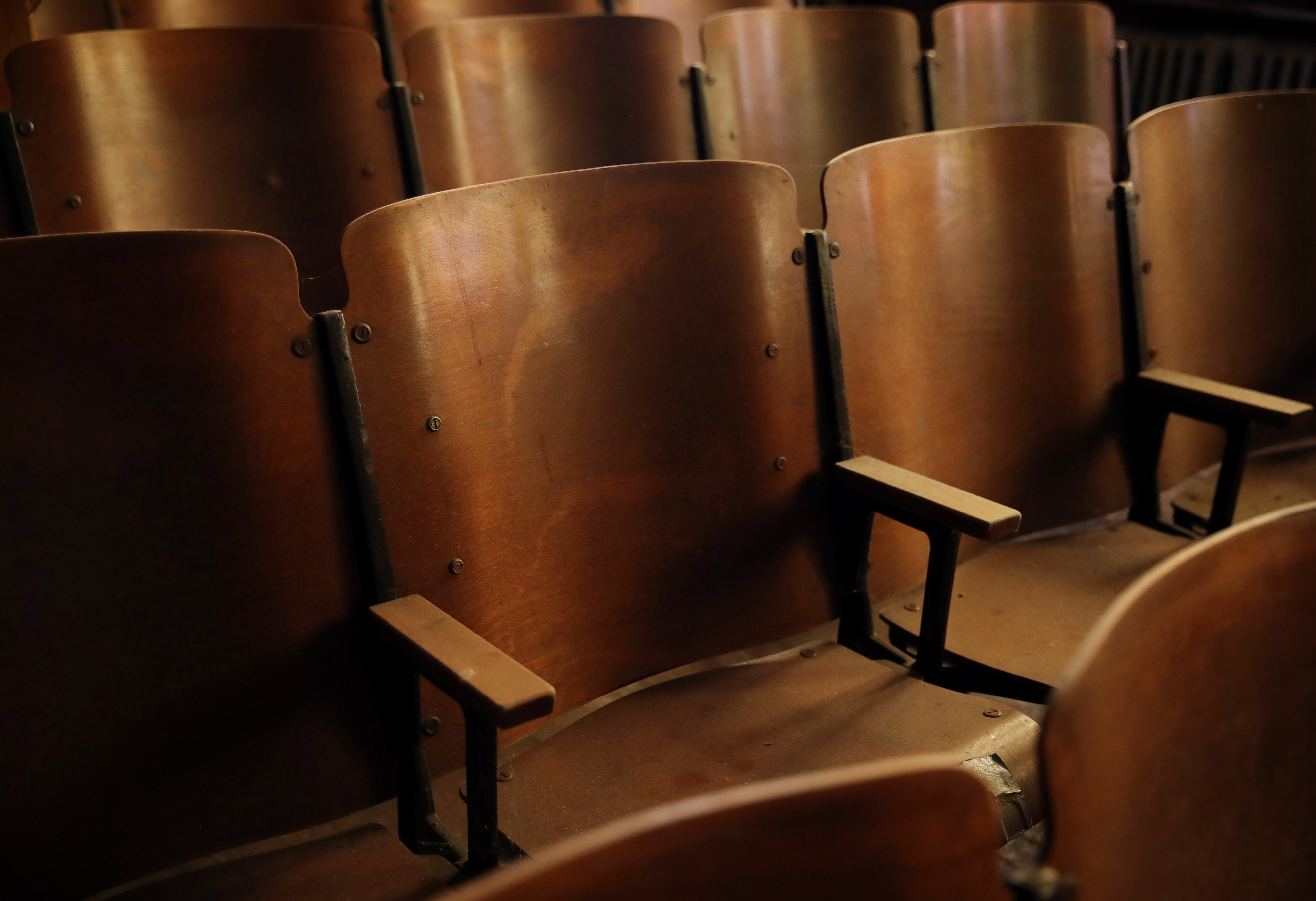 Seats in the chapel showed signs of wear.