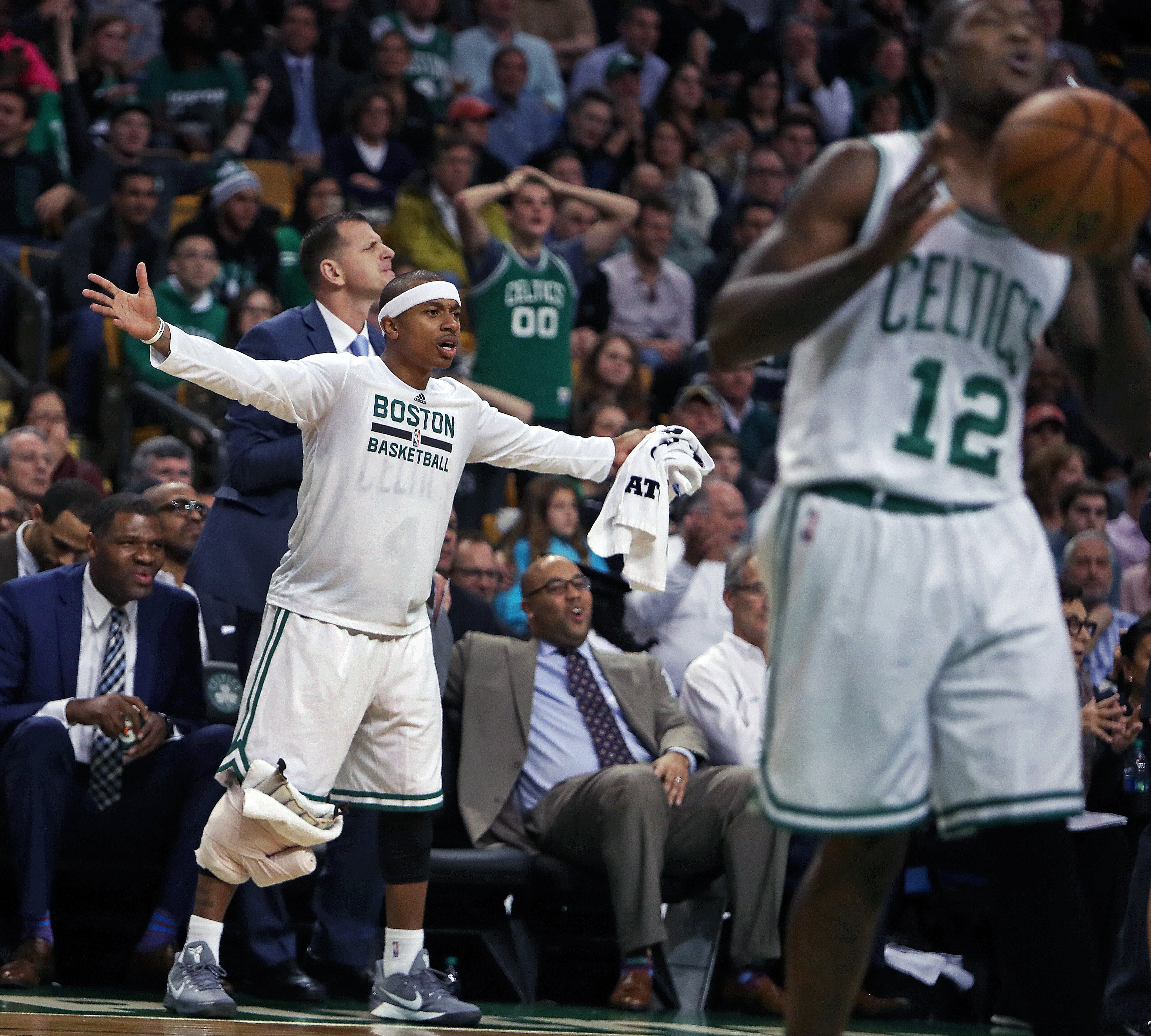 Isaiah Thomas (left) and the Celtics must find an offensive identity.