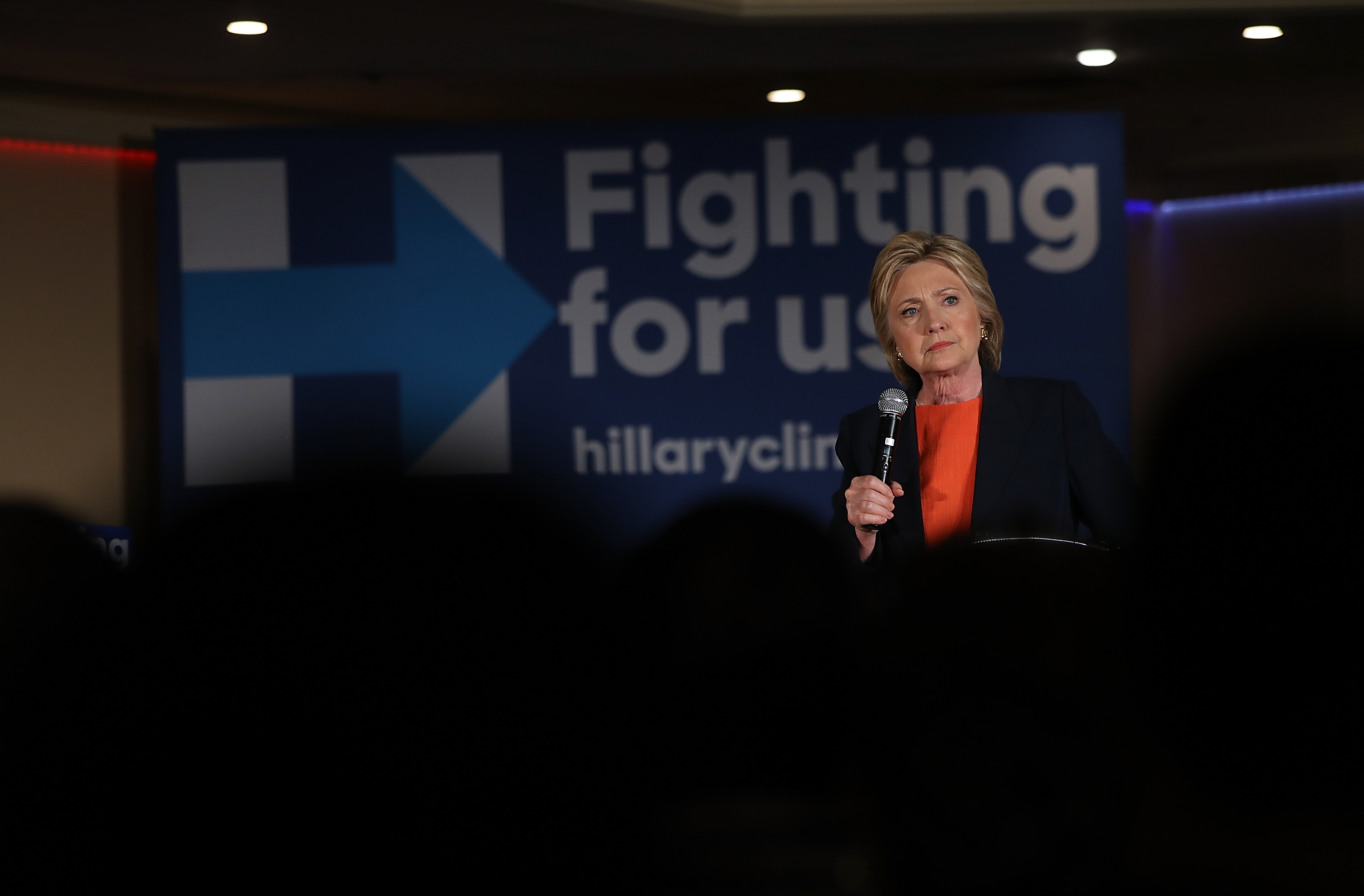 “Last time I checked, there’s no discount for being a woman,” said Democratic presidential candidate Hillary Clinton recently. Above: Clinton campaigned last week in El Centro, Calif.
