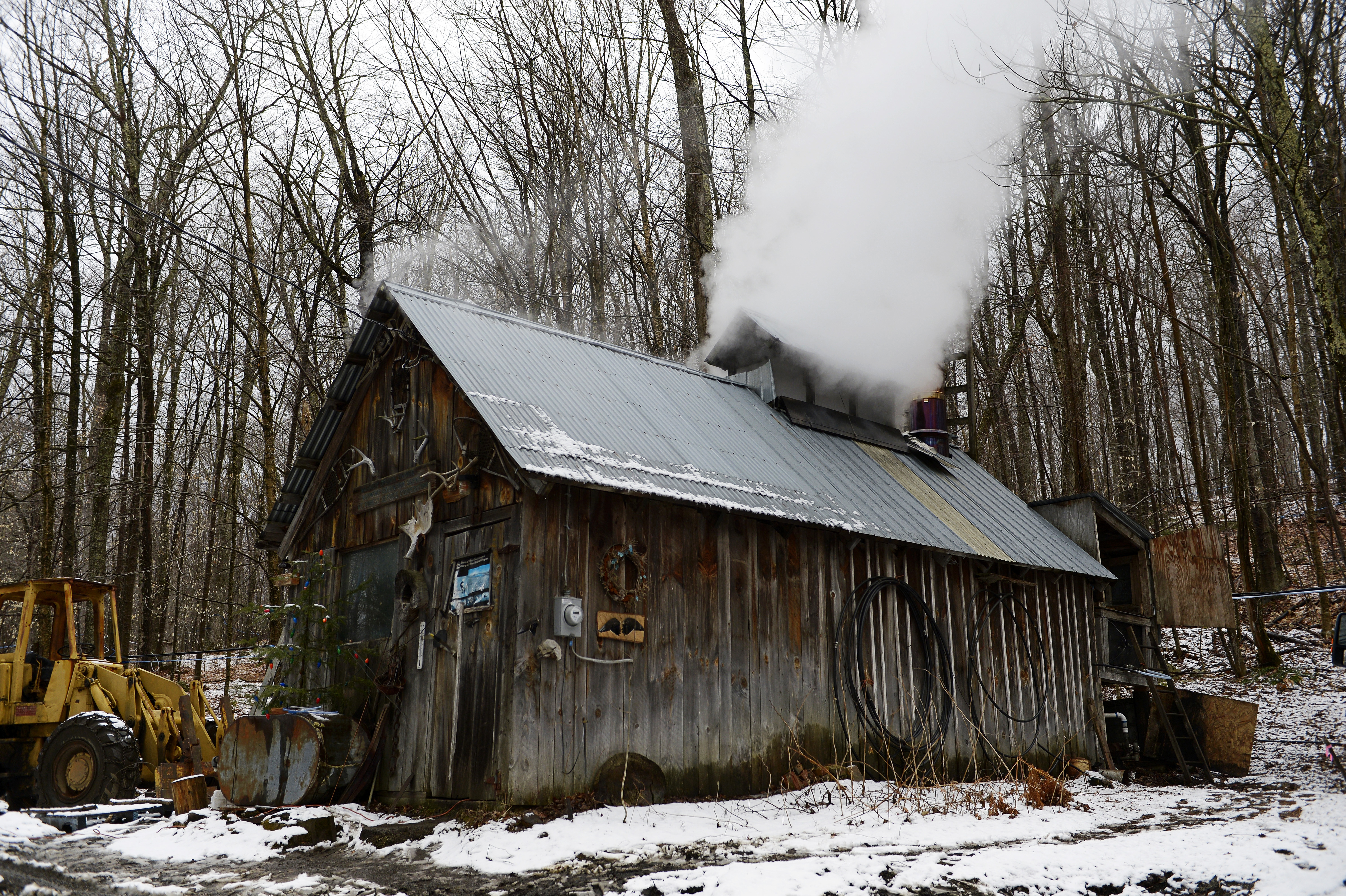 The time-worn process can be found in such places as the Lane Sugarplace in Coventry, where syrup is made using a wood-fired evaporator in a barn.