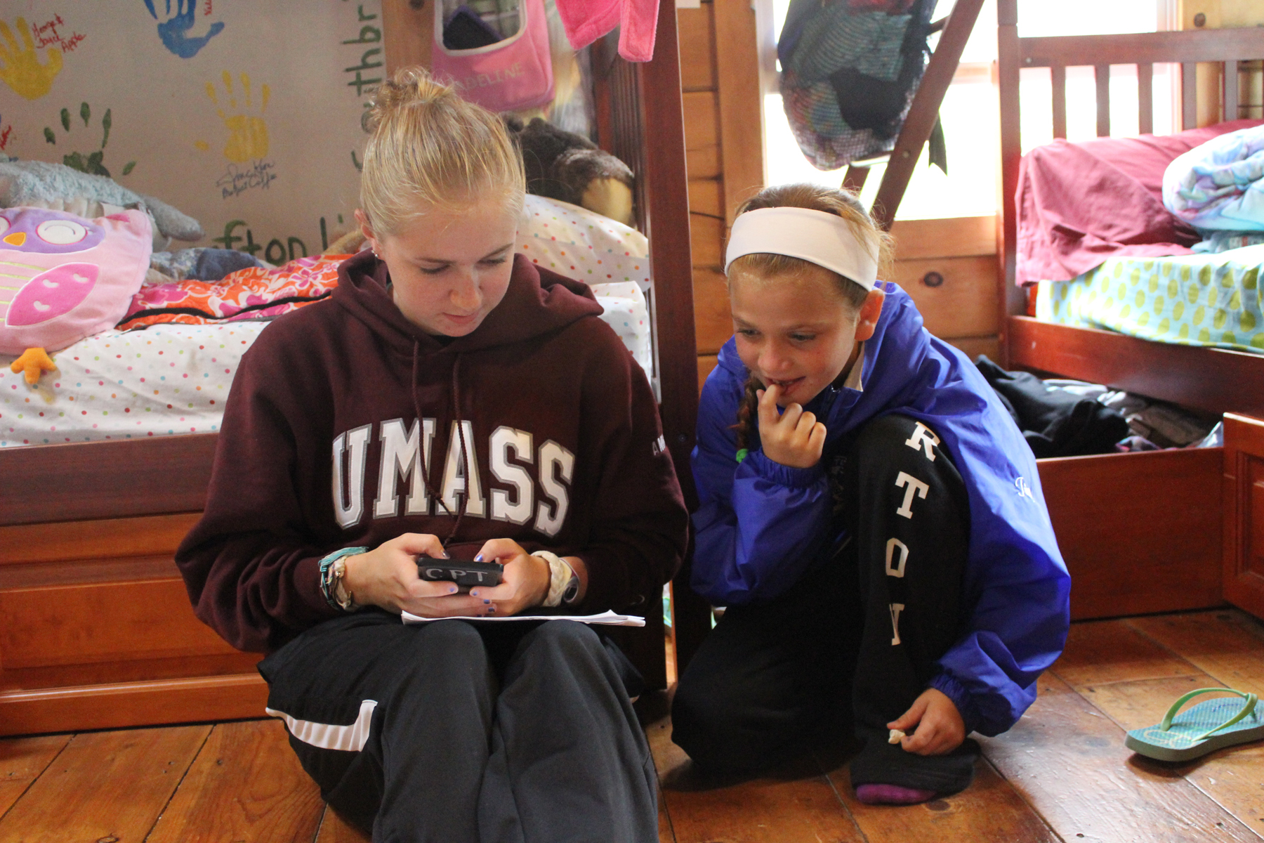 Campers relaxing in their bunk at the Barton Center for Diabetes Education in North Oxford.