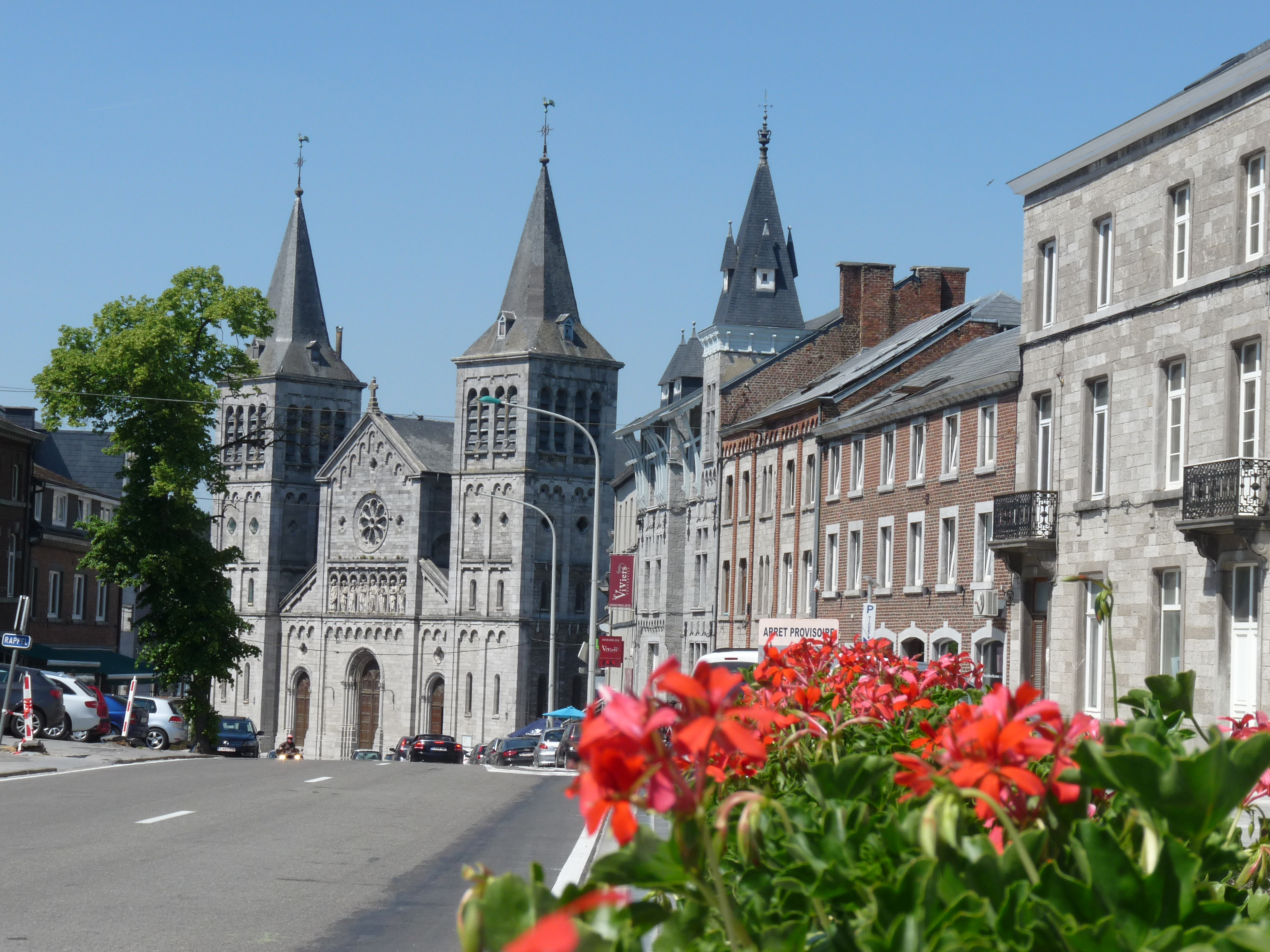 The ornately carved faade of the Notre Dame de la Visitation Church is one of the main attractions in Rochefort.