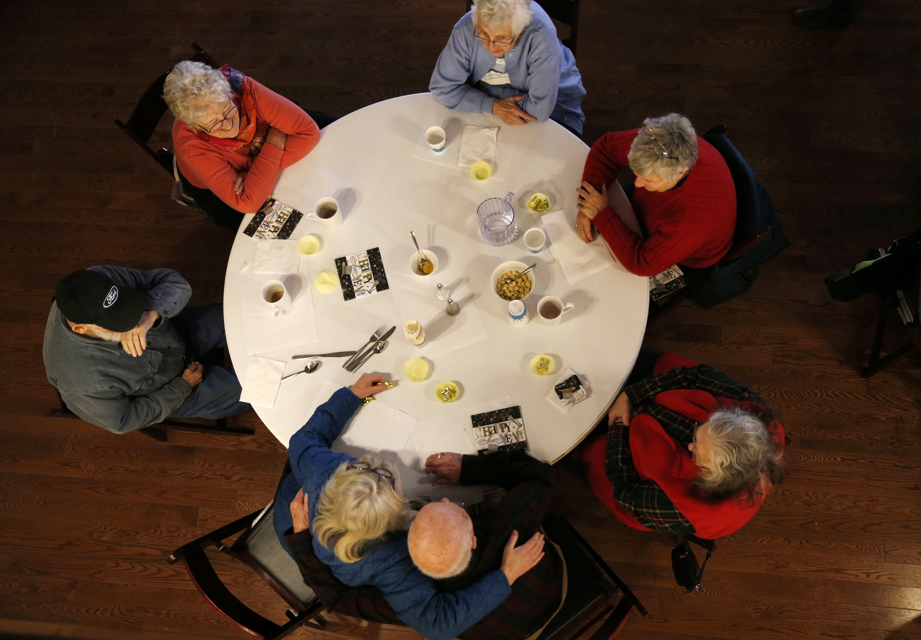 Seniors attended a weekly community lunch at The Commons.