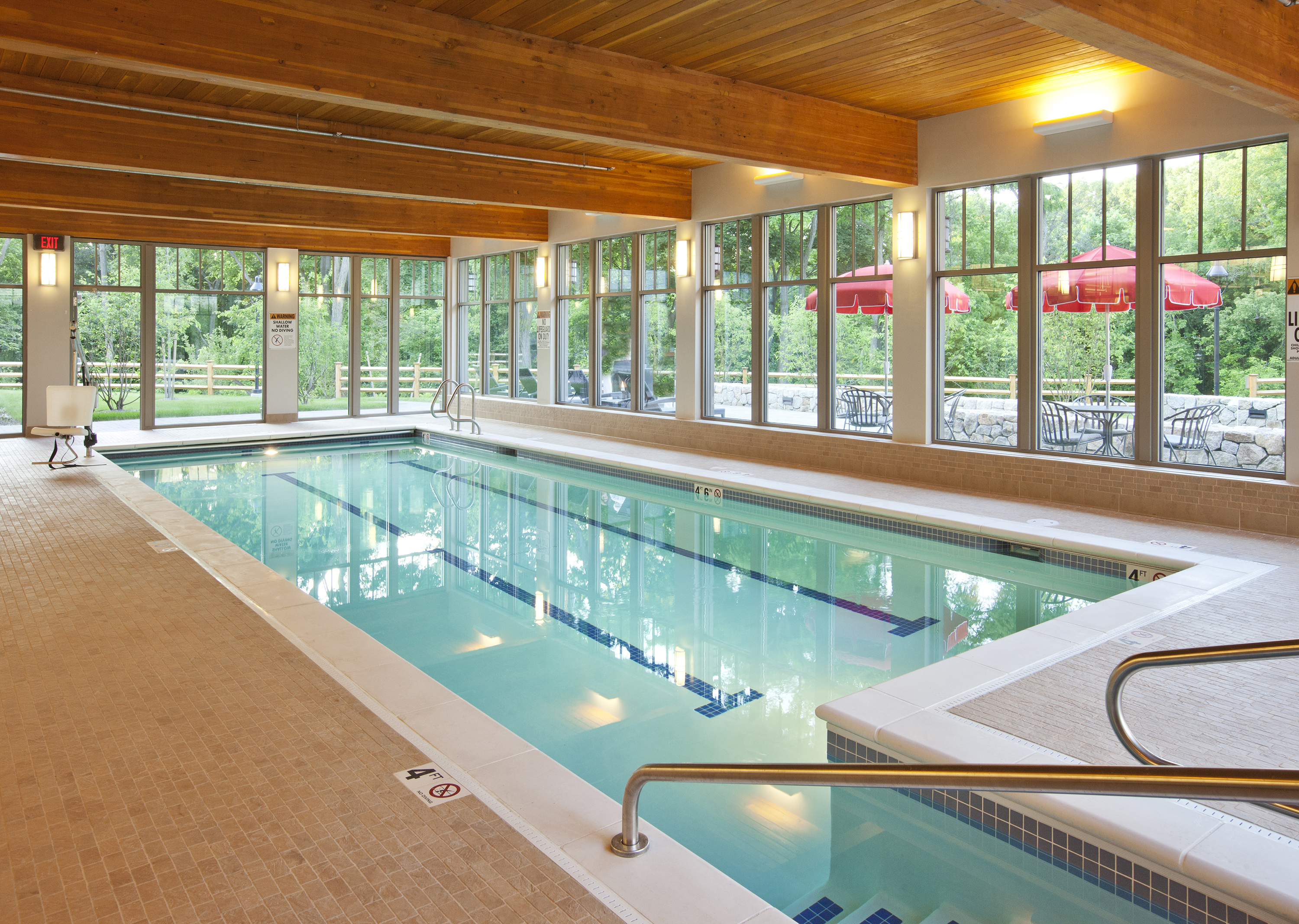 Waterstone at Wellesley offers a heated pool, a standard amenity at high-end developments.