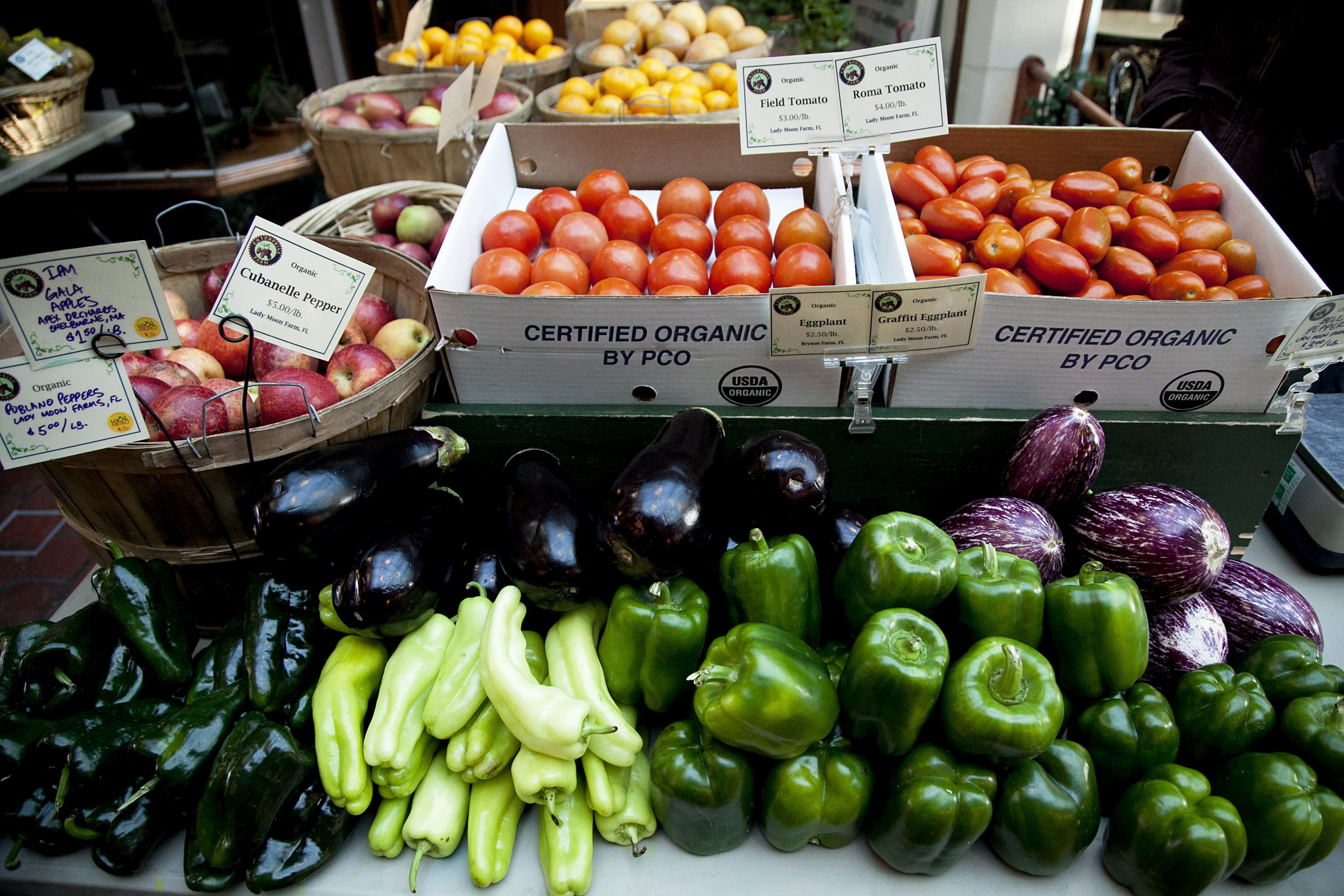 Brookline, MA - 1/7/2013 - A detail shot of the produce sold at Enterprise Farm of Whately. For a story about winter farmer's markets for Globe West, at the Brookline Winter Farmer's Market in the Arcade Building in Brookline, MA on Monday, January 7, 2013. (Yoon S. Byun/Globe Staff) Slug: 17wemarket Reporter: Brock Parker LOID: 5.1.226263631