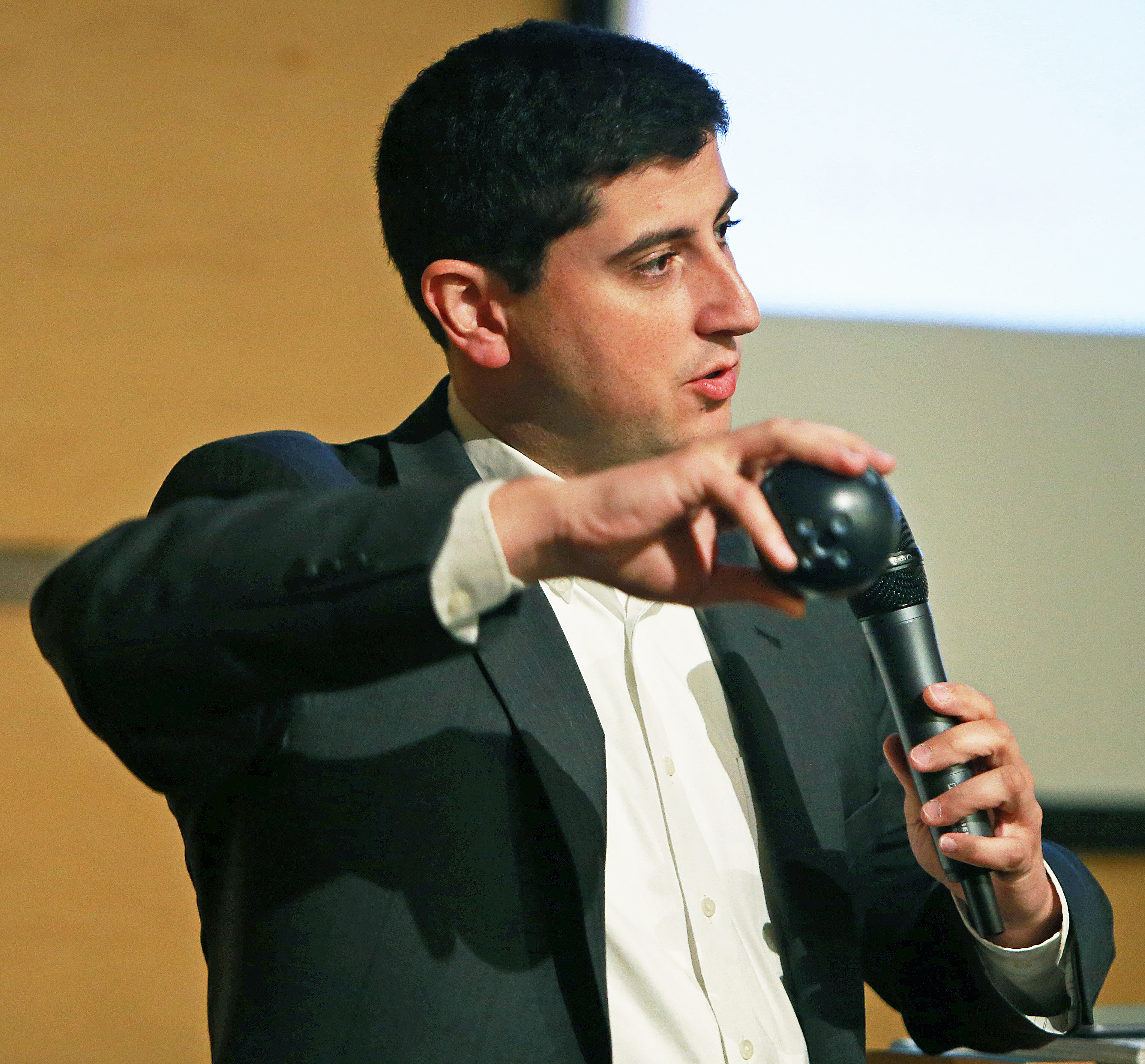 Francisco Aguilar, CEO of Bounce Imaging, addressed the city’s innovation conference in March. Bounce designed a device that would assess security risk to first responders.