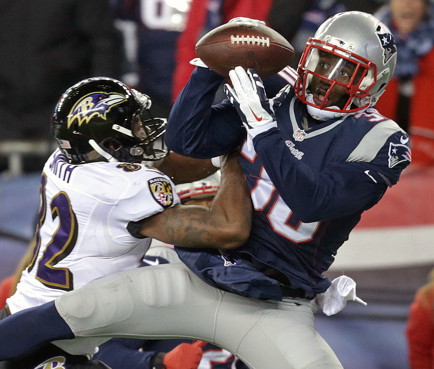 Duron Harmon’s interception helped clinch the playoff win against the Ravens.