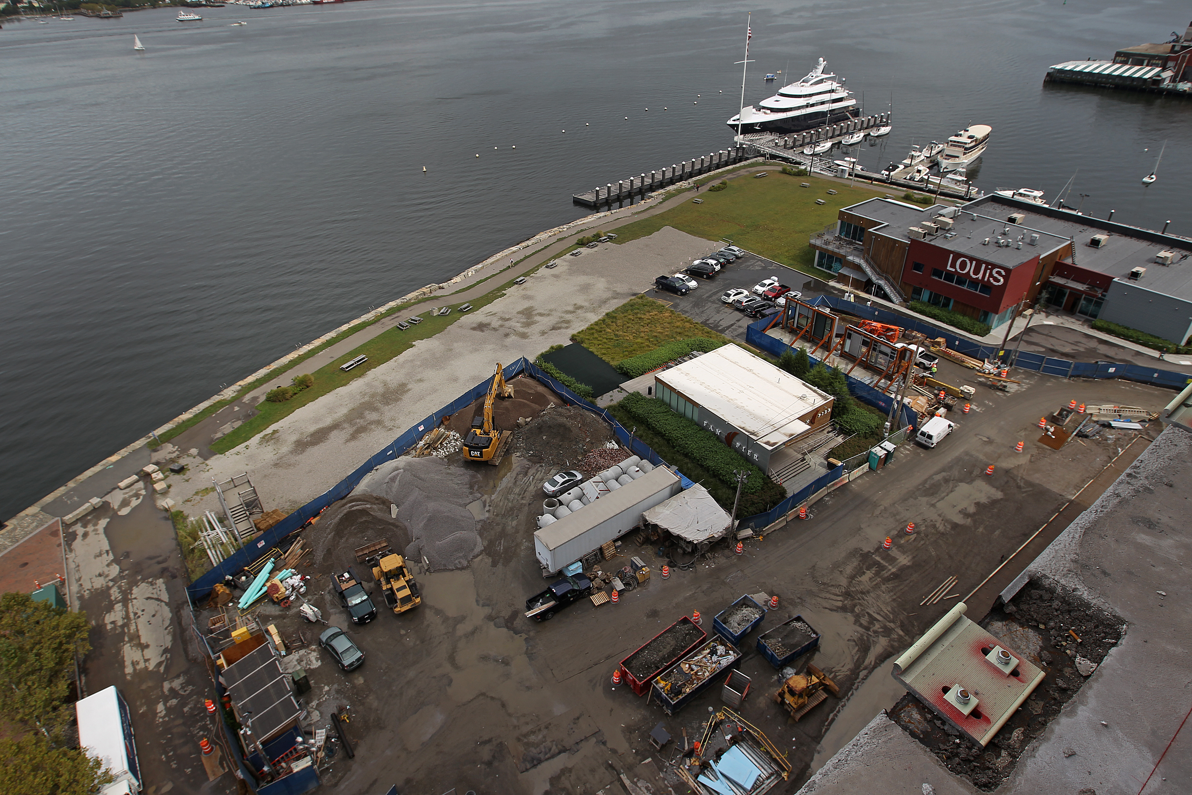 Construction along Fan Pier. The area is one of several large sites under redevelopment in the Seaport District.