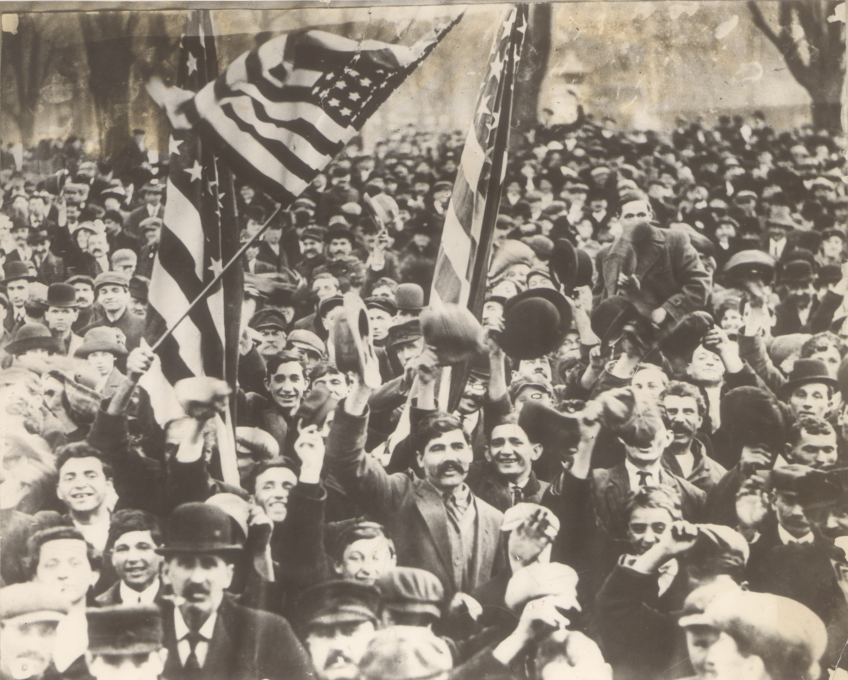 The first days of the textile strike in Lawrence, 1912.