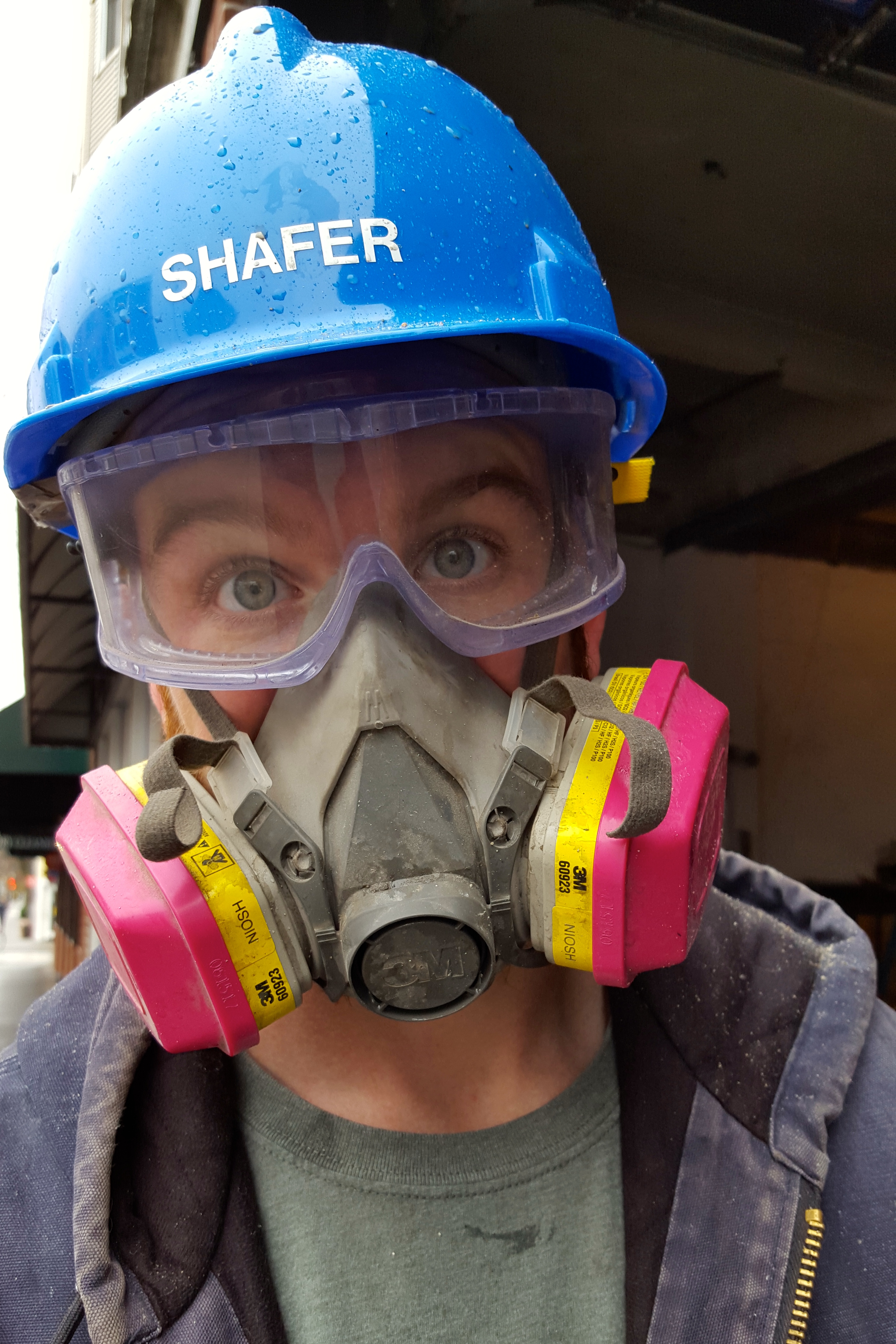 AC Jones at work in a hard hat.