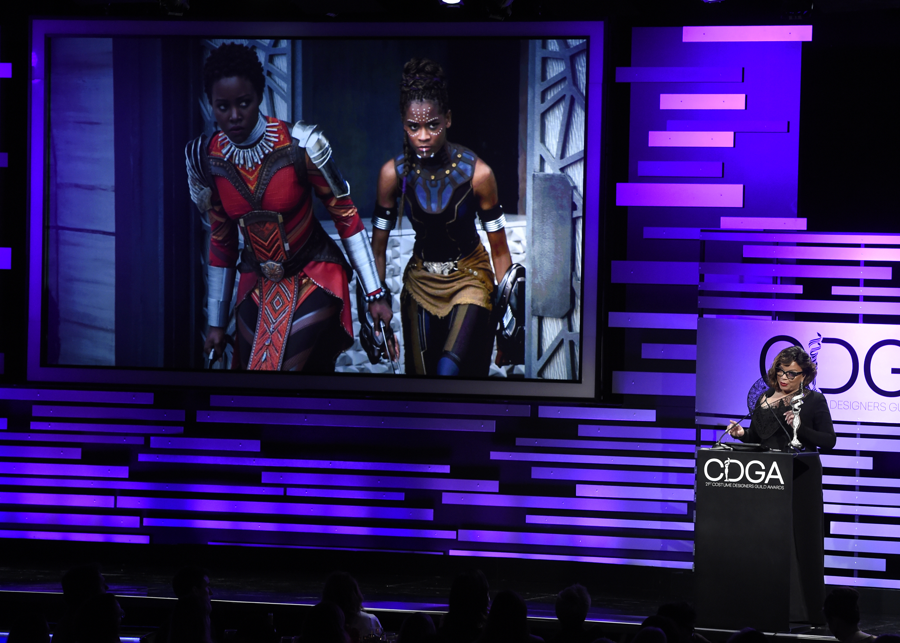 Ruth E. Carter accepts the award for excellence in science-fi/fantasy film for "Black Panther" at the 21st annual Costume Designers Guild Awards at The Beverly Hilton Hotel on Tuesday, Feb. 19, 2019, in Beverly Hills, Calif.