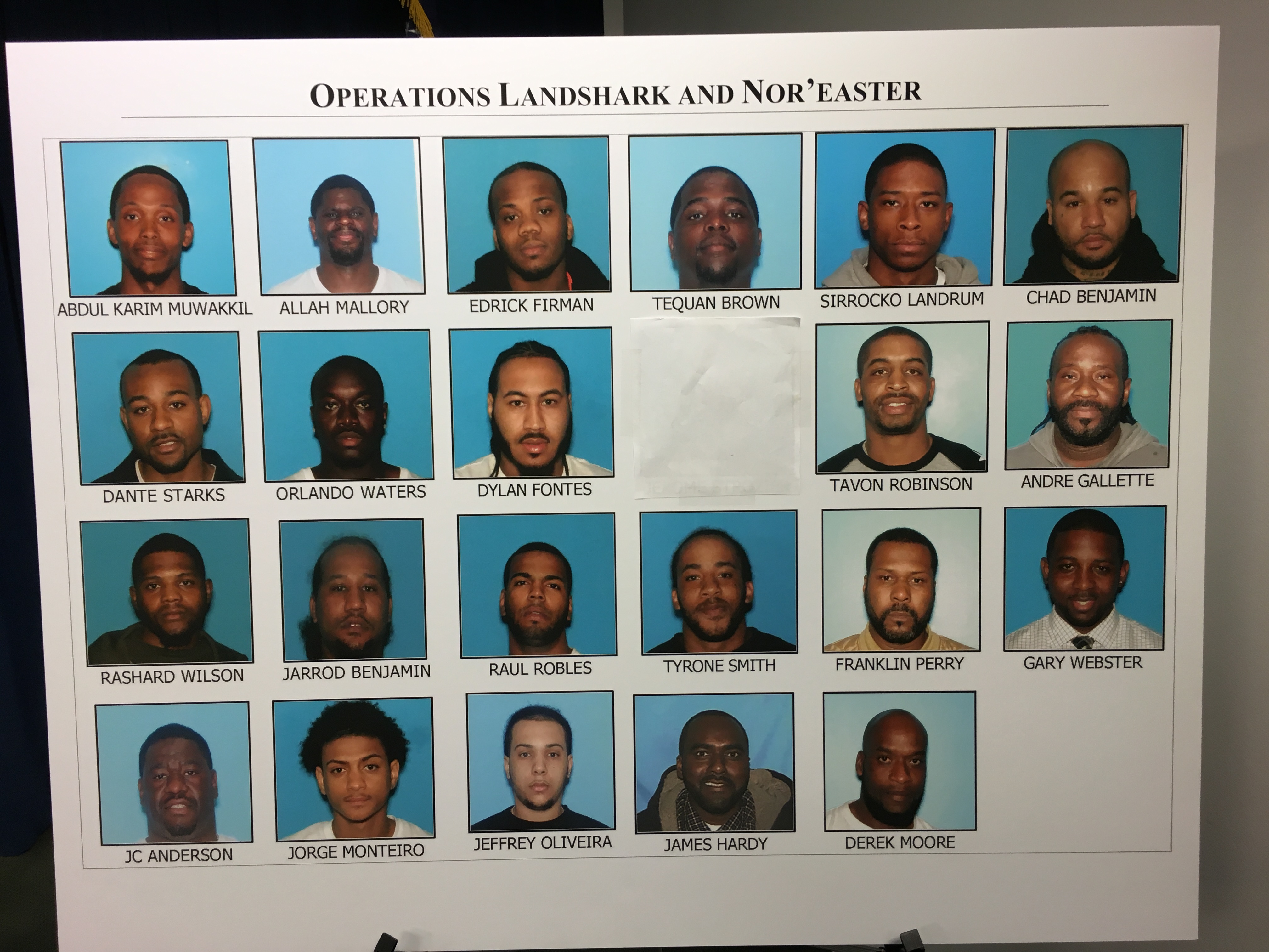 Photos of the men who are facing federal charges in the investigations.
