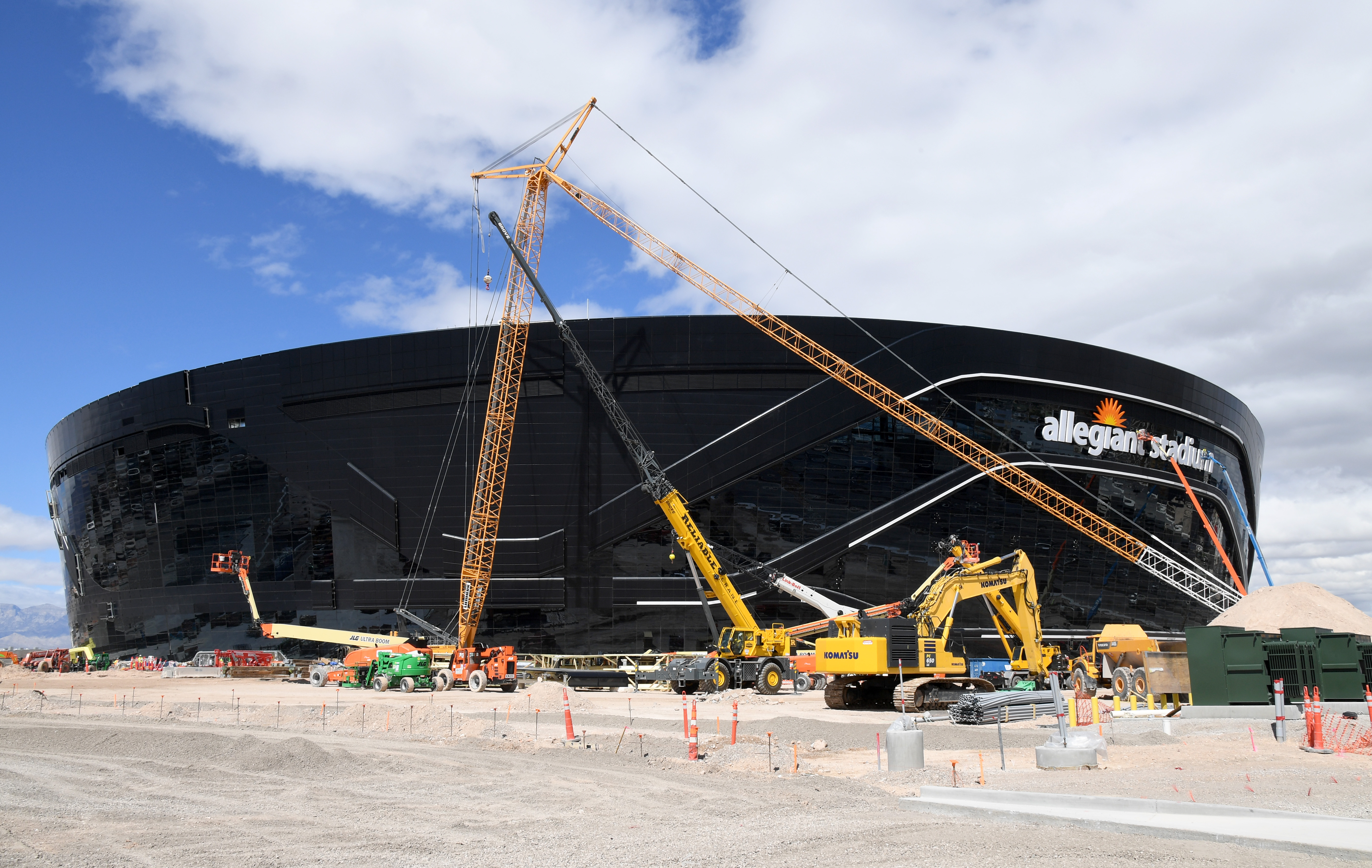Allegiant Stadium is still under construction during the coronavirus pandemic as the Raiders are set to begin their first season in Las Vegas in the fall.