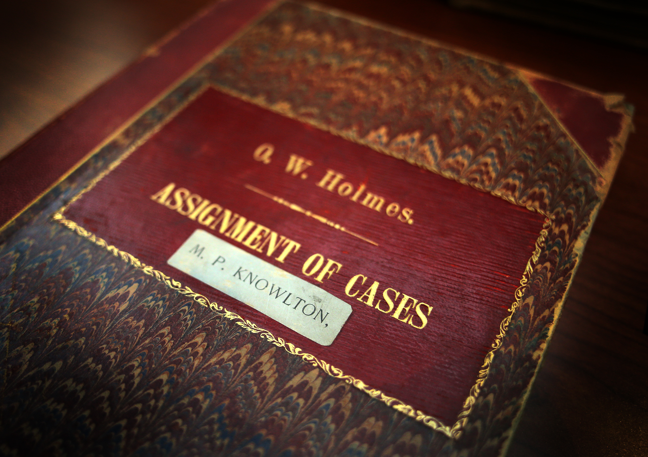 A book of case assignments for the SJC kept by Chief Justice Oliver Wendell Holmes, Jr. for the 1899-1900 term