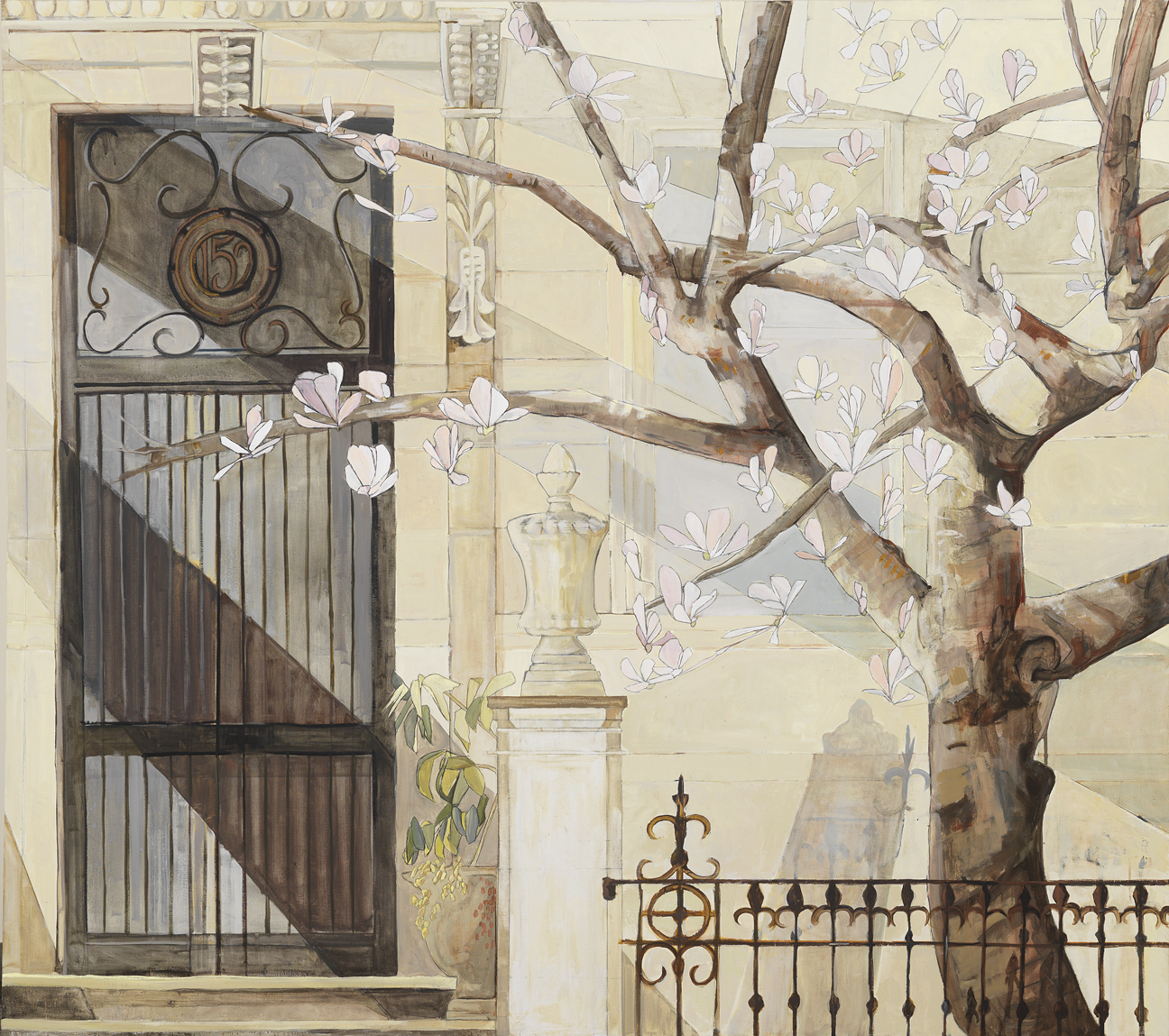 Aithan Shapira’s “152 Beacon Street” at Adelson Galleries Boston.