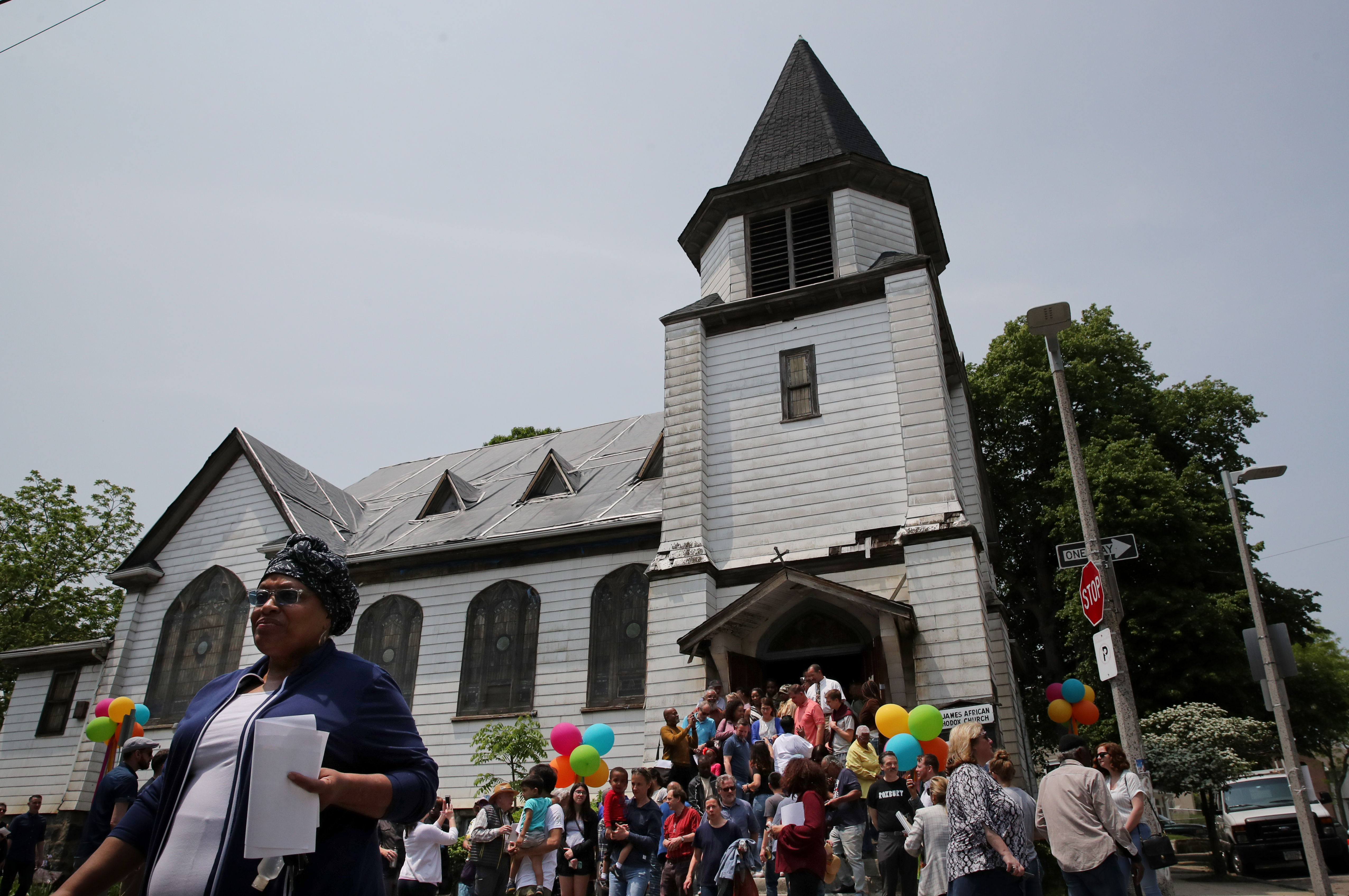 People gathered inside and outside for the open house.