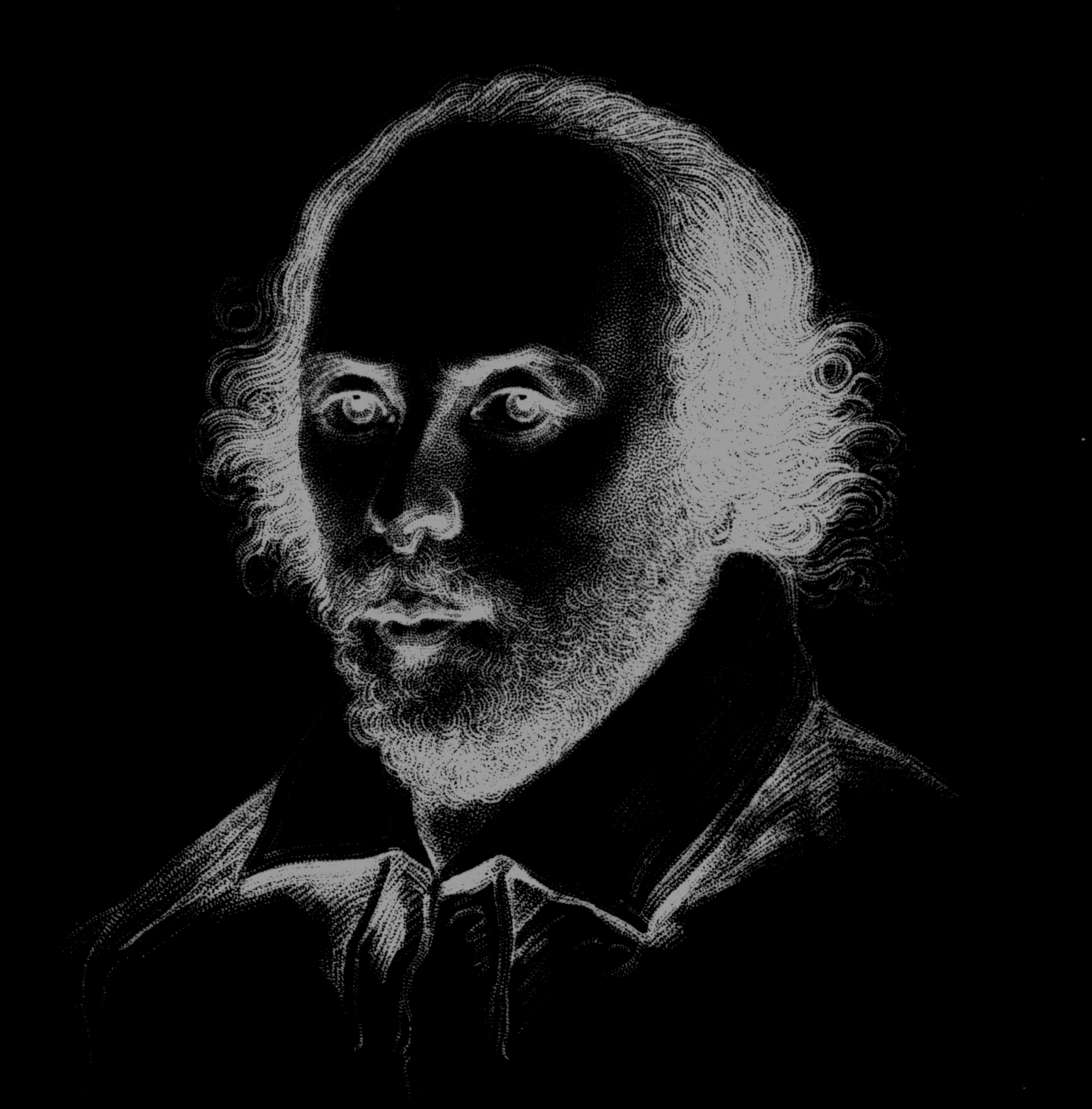 Circa 1590, English dramatist William Shakespeare engraved by E Scriven after Humphrey's drawing known as the 'Chandos portrait'.
