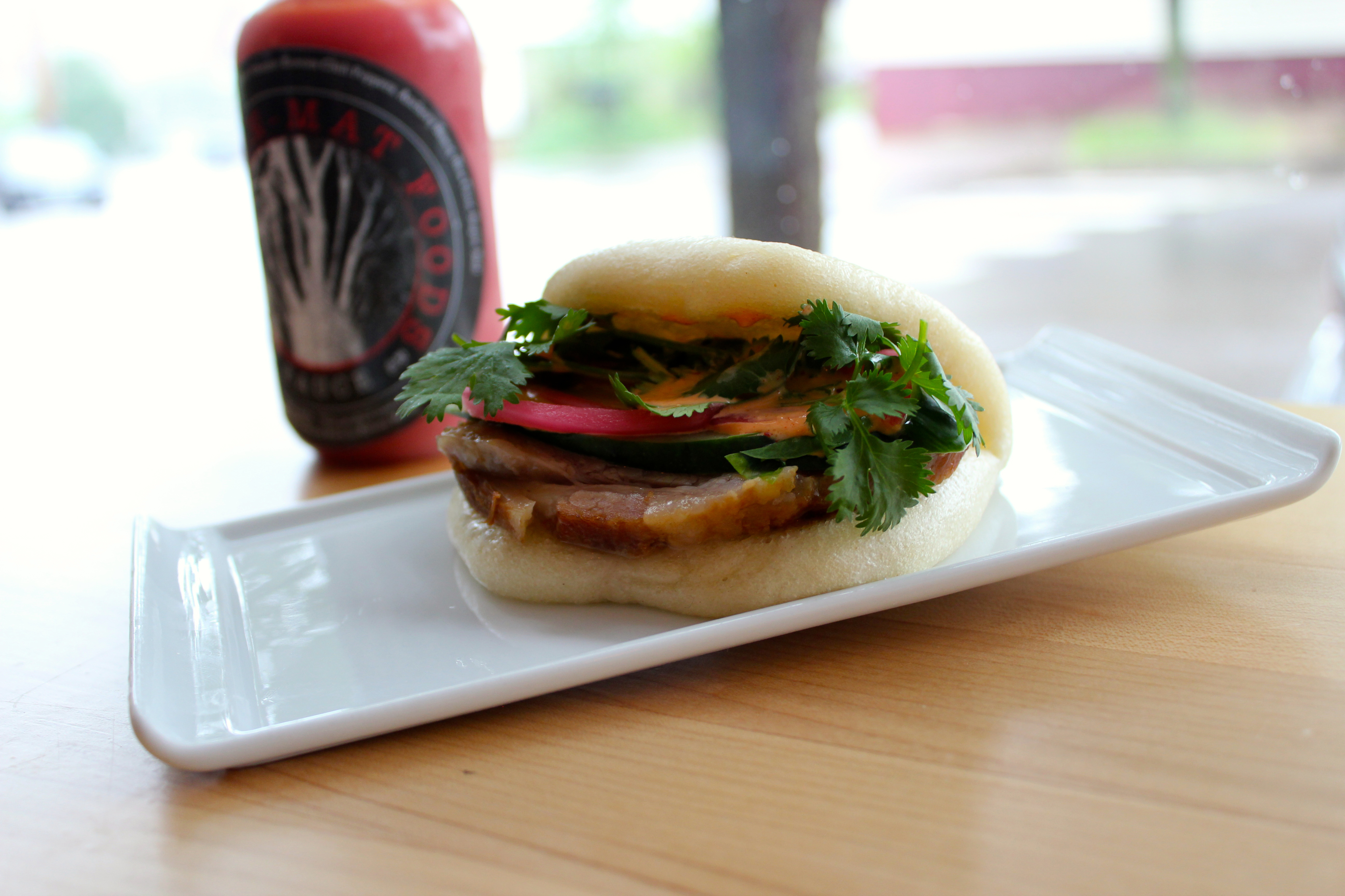 The steamed pork bun.