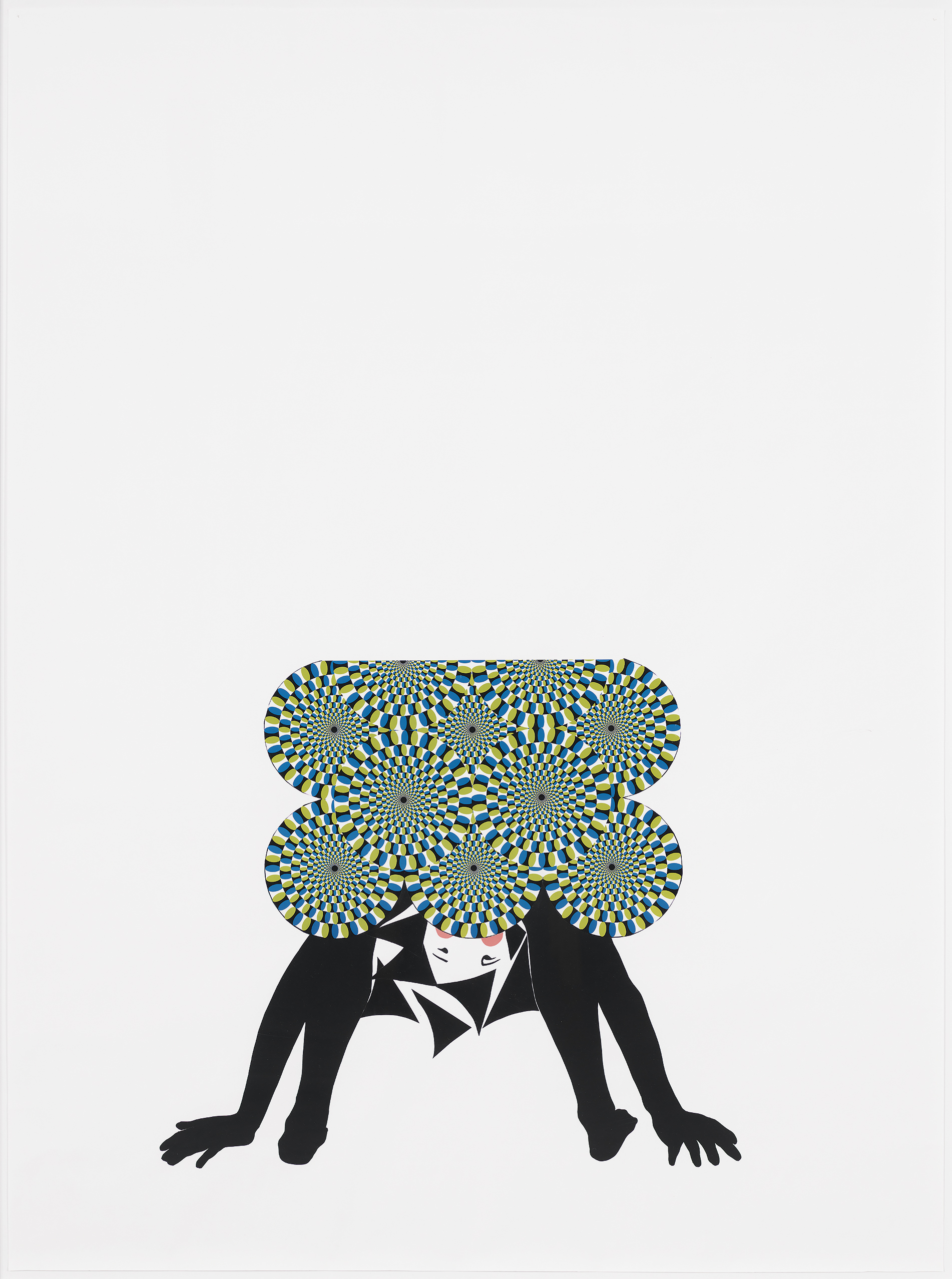 “Chorus girl folding self in half” is part of “UH OH: Frances Stark 1991-2015” at the Museum of Fine Arts.”