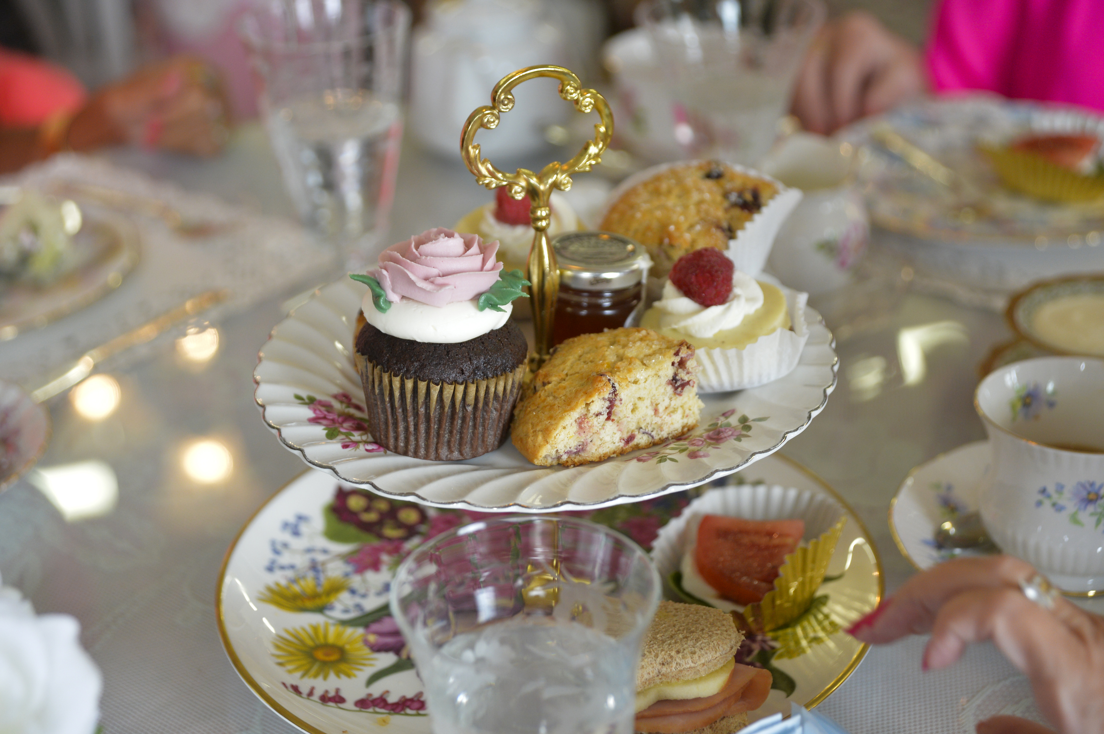 Cupcakes, scones, and tarts are served with tea at Suzanne's Victorian Tea Room & Shoppe in Lowell.
