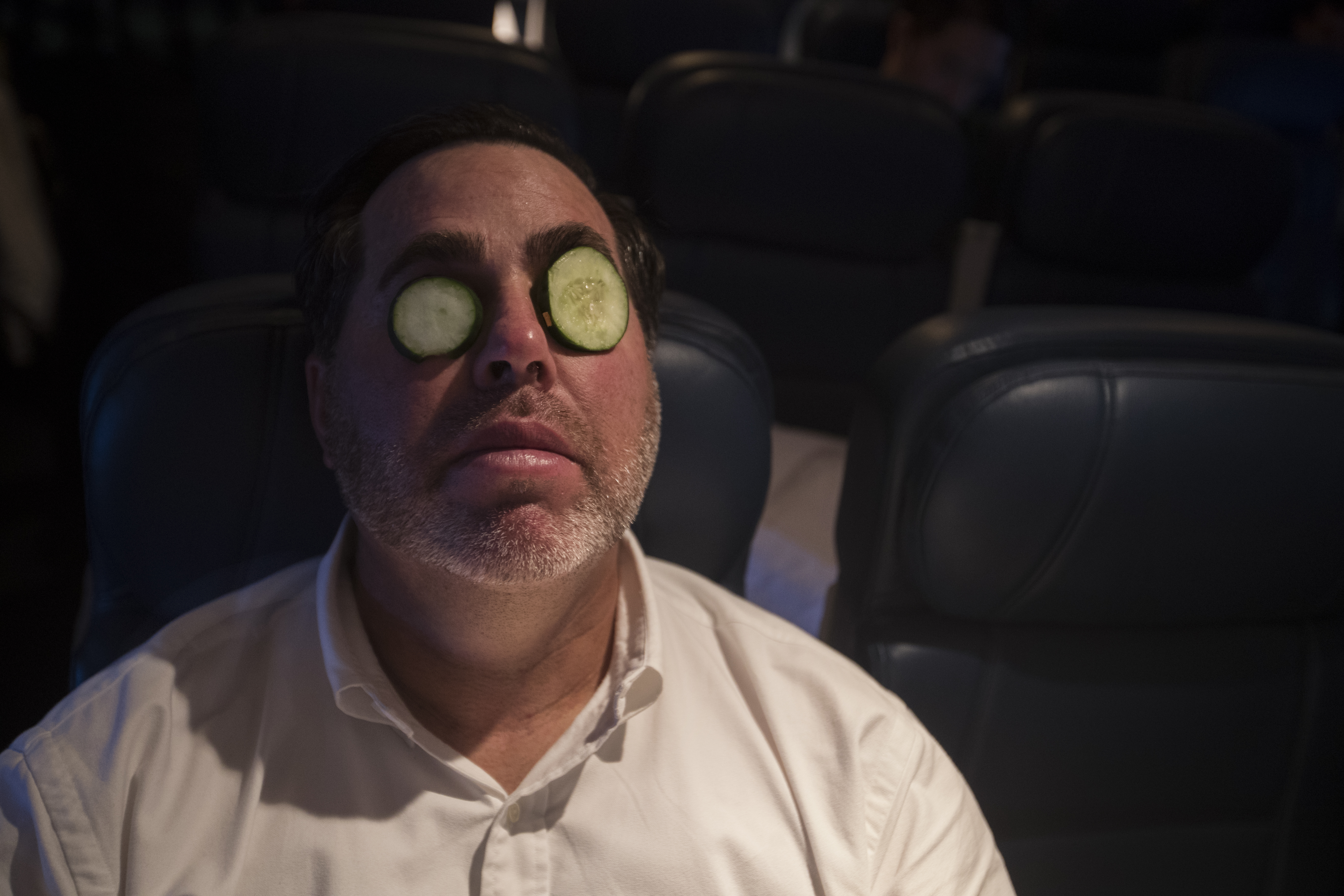 Bullpen coach Craig Bjornson used cucumber slices to rest his weary eyes.
