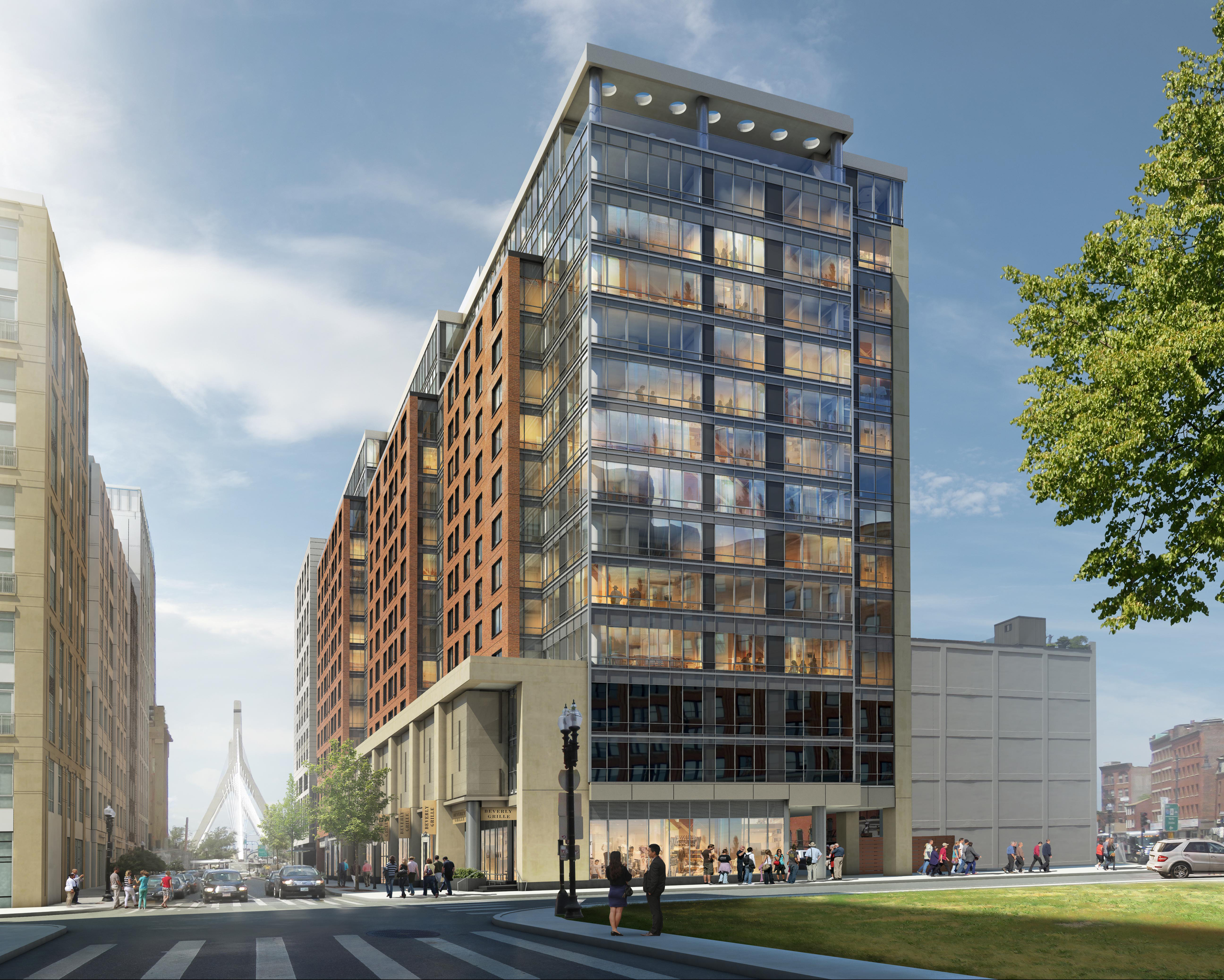 Rendering of a proposed 239-unit apartment building and hotel at Parcel 1B, in the Bulfinch Triangle near North Station.