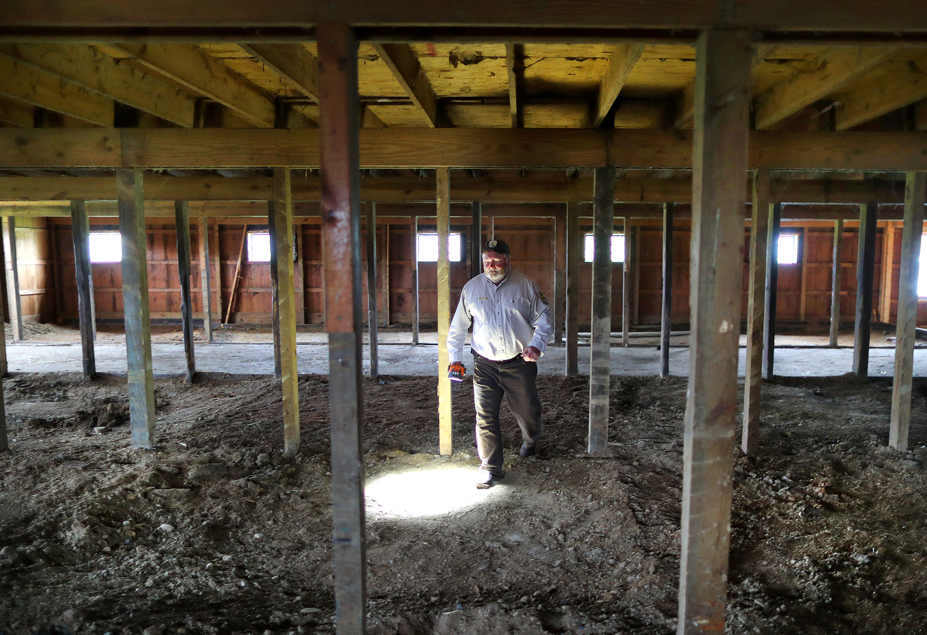Andrew French of the Silvio O. Conte National Fish and Wildlife Refuge showed potential nesting places next door.