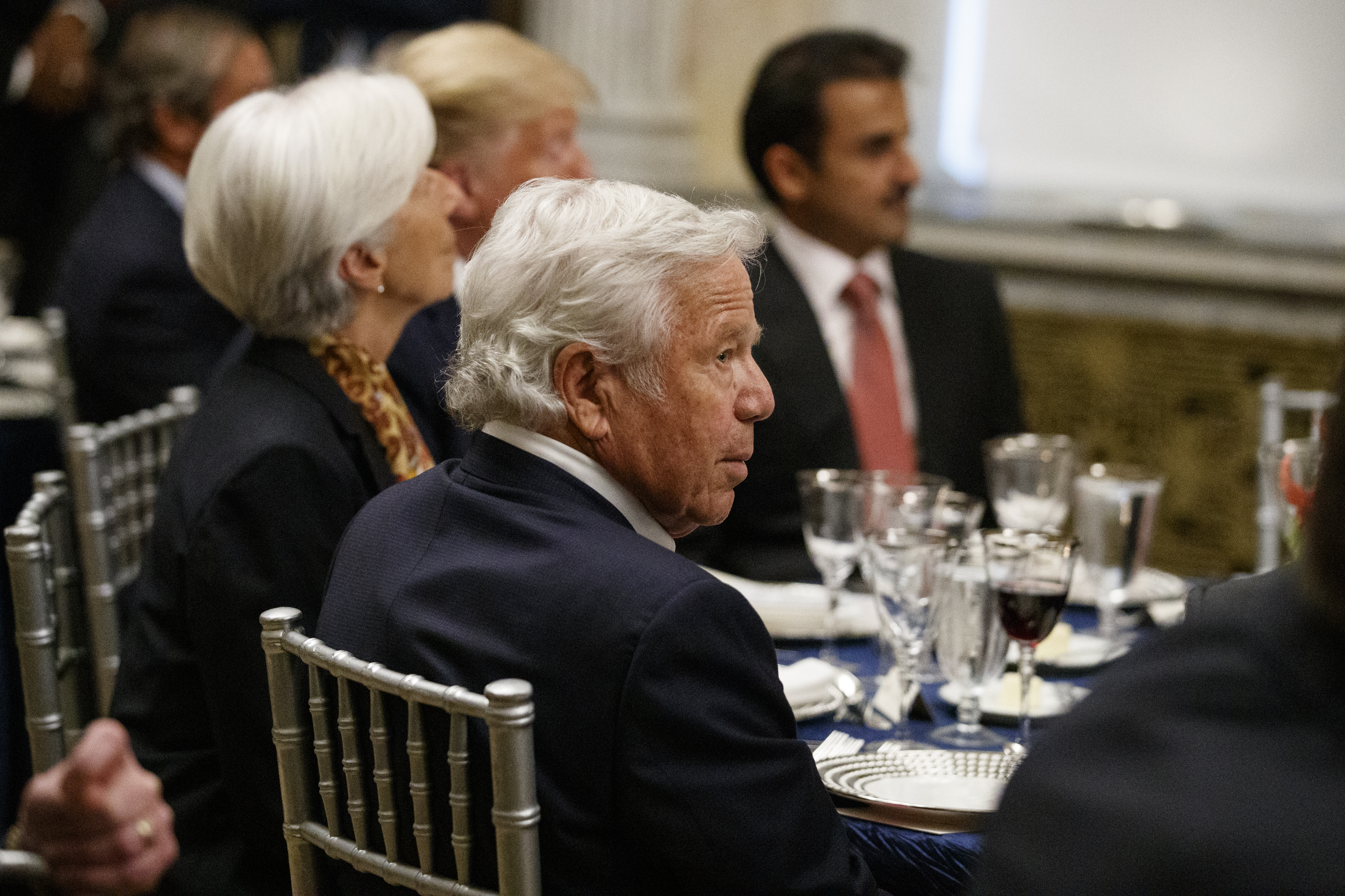 Robert Kraft attended a Treasury Department dinner with President Trump and others in July.