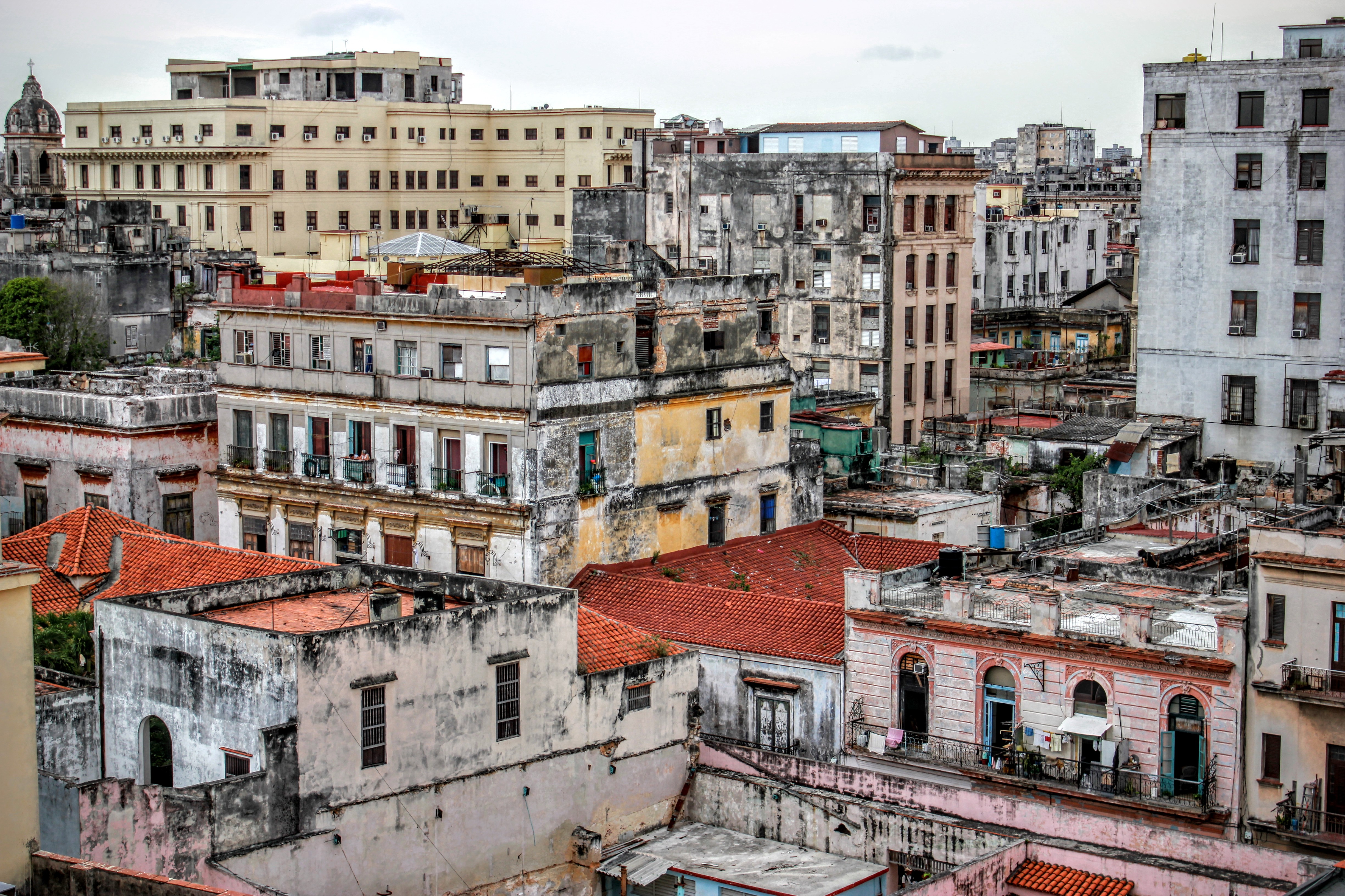 Decades of decay dominate a view from atop Hotel Ambos Mundos in Old Havana.