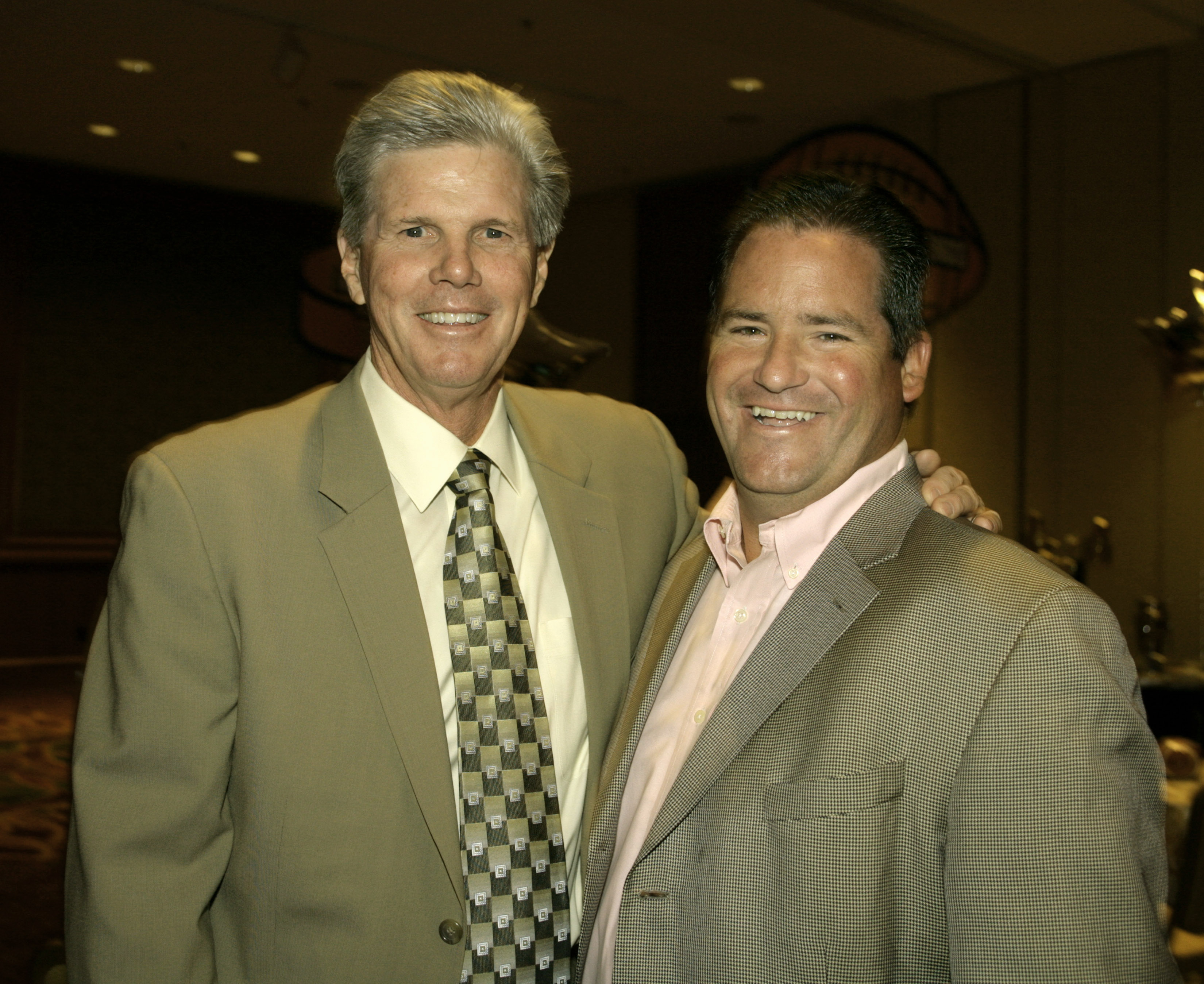 Dan Flynn (right) posed with former Red Sox player Mike Andrews at a WEEI/NESN fund-raiser at the Boston Marriot Copley Place in 2006.