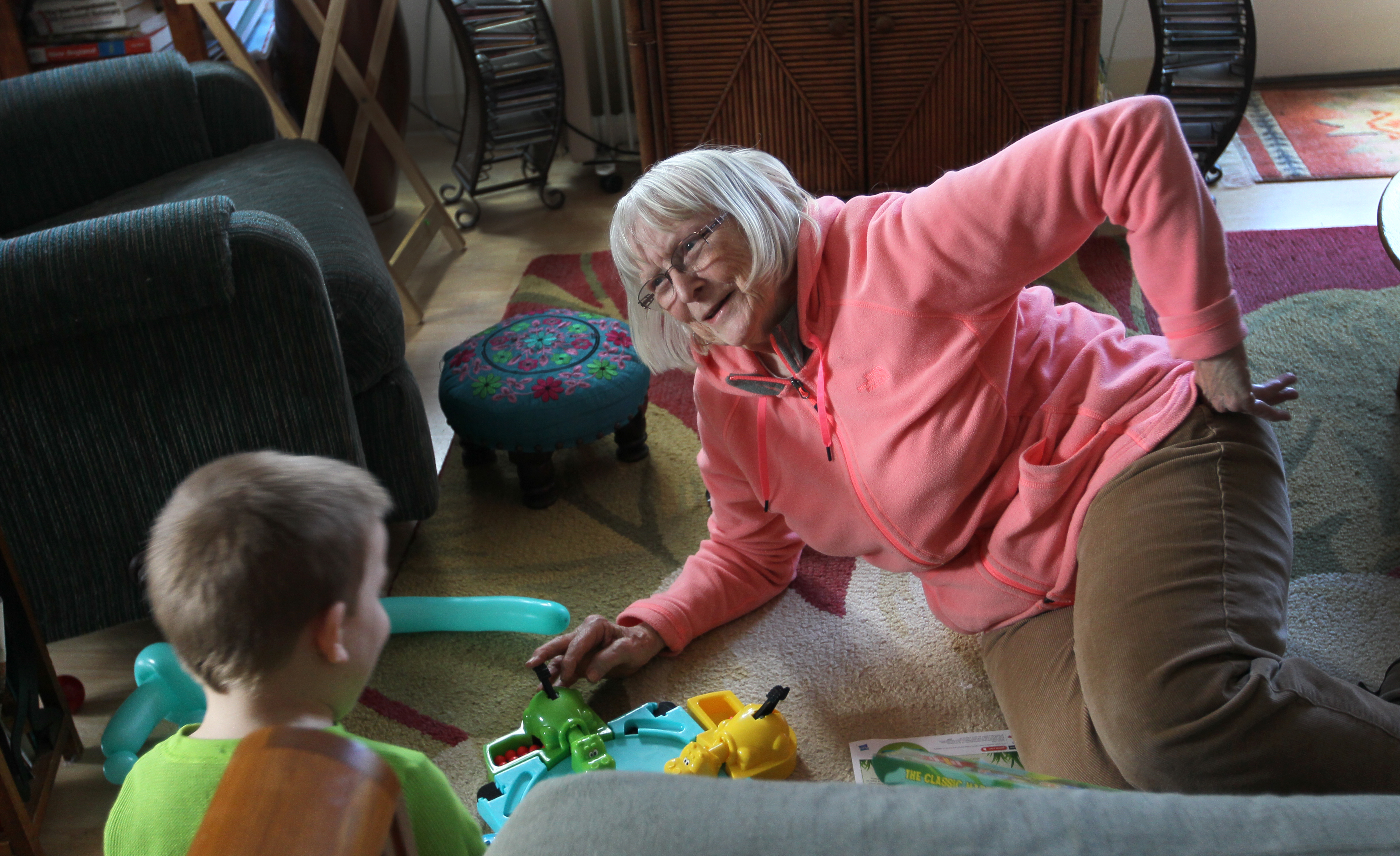 Mary Steele, 81, regularly babysits for a boy who lives at the Treehouse community with his foster family.