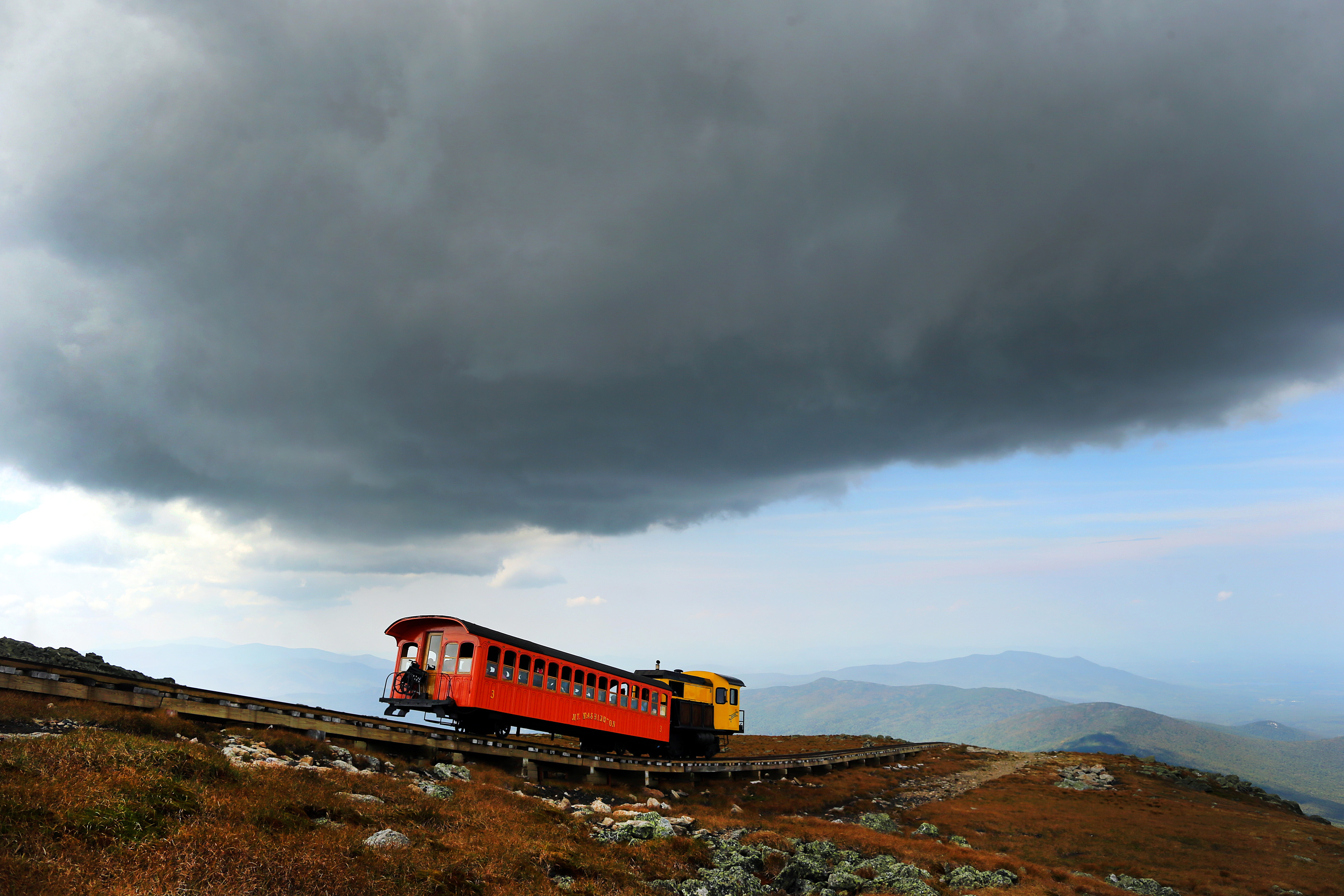 A Cog Railway train in September 2015. on the trail Richard Dreselly just crossed.