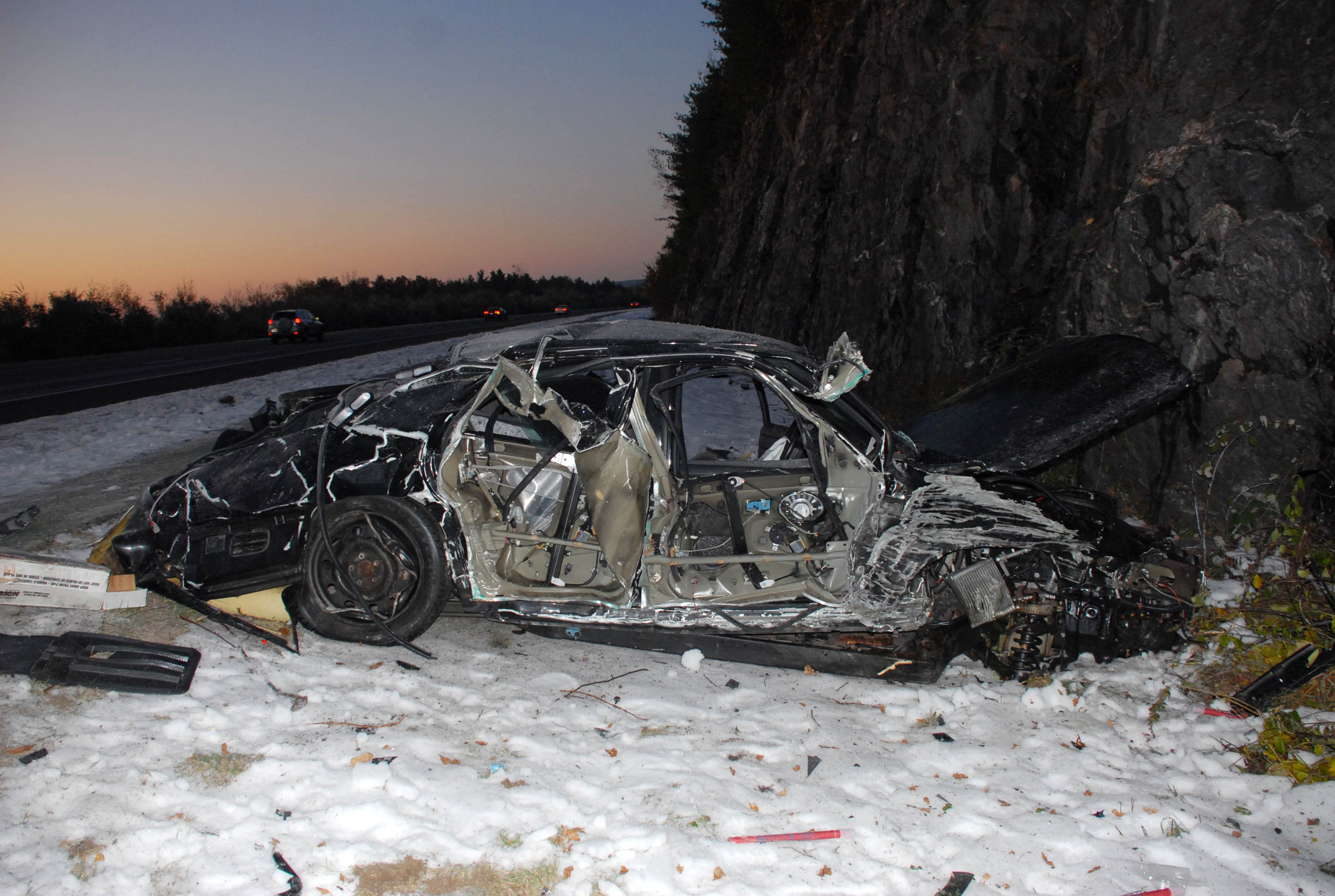 Lieutenant Governor Timothy P. Murray’s car after a 2011 accident on Interstate 190.