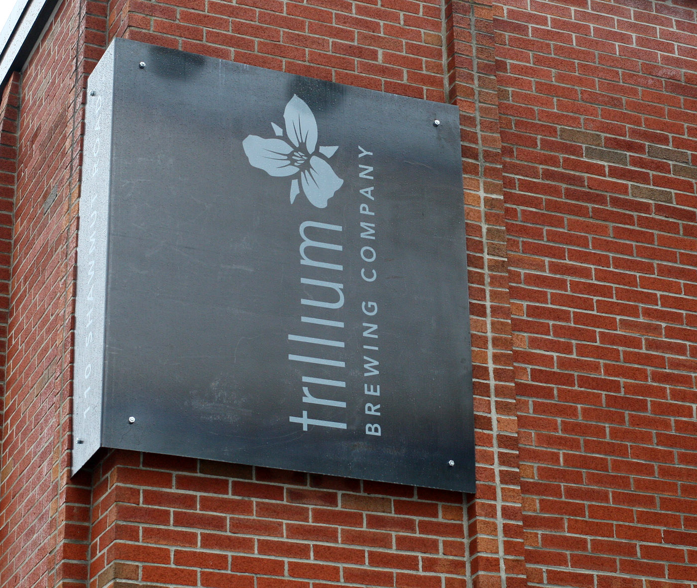 The Trillium Brewery Co. sign in Canton.