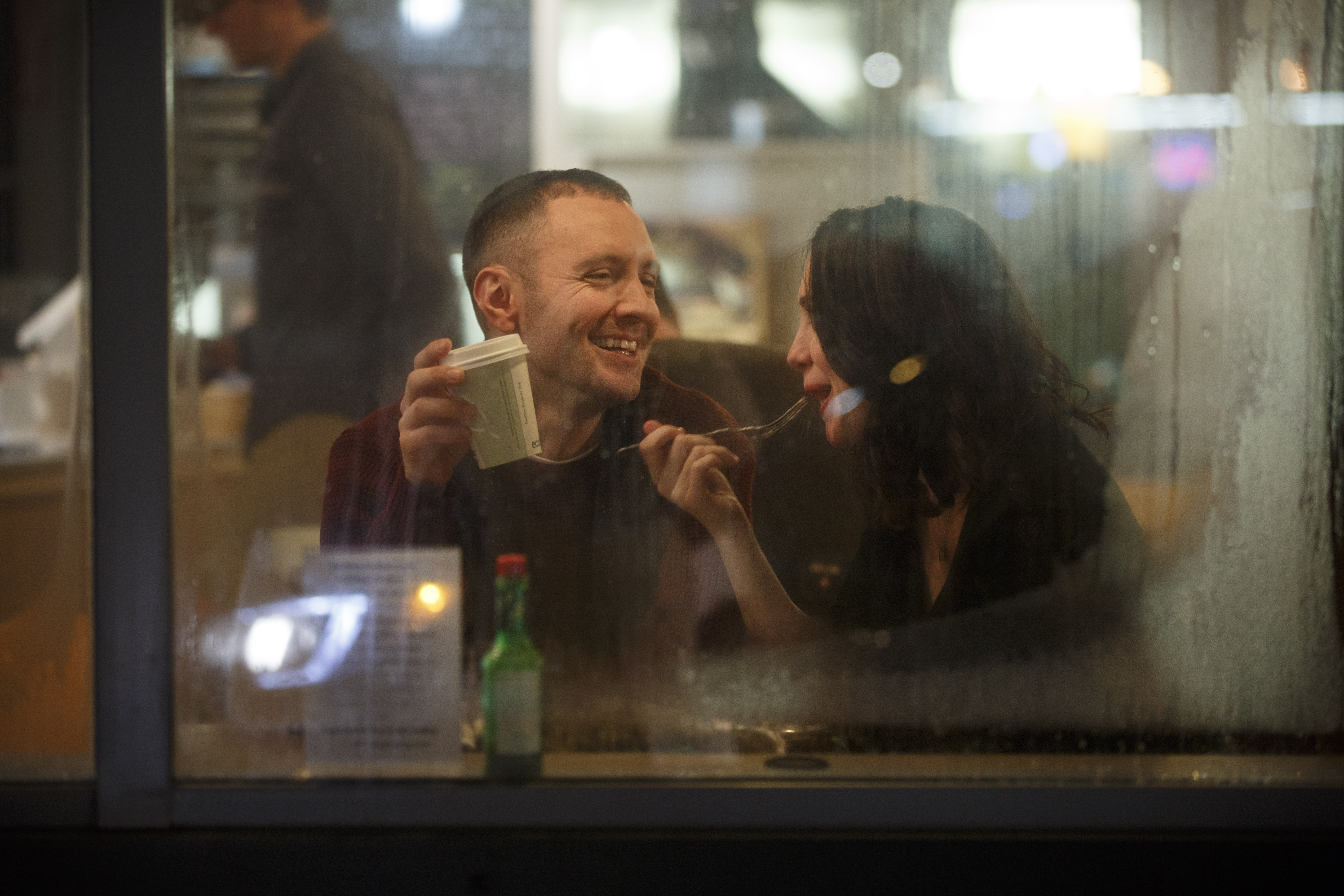 At Mr. Crêpe in Somerville’s Davis Square, Jeff and Michelle DaRosa of Medford escaped the frigid temperatures to share a Valentine’s Day treat — indoors.