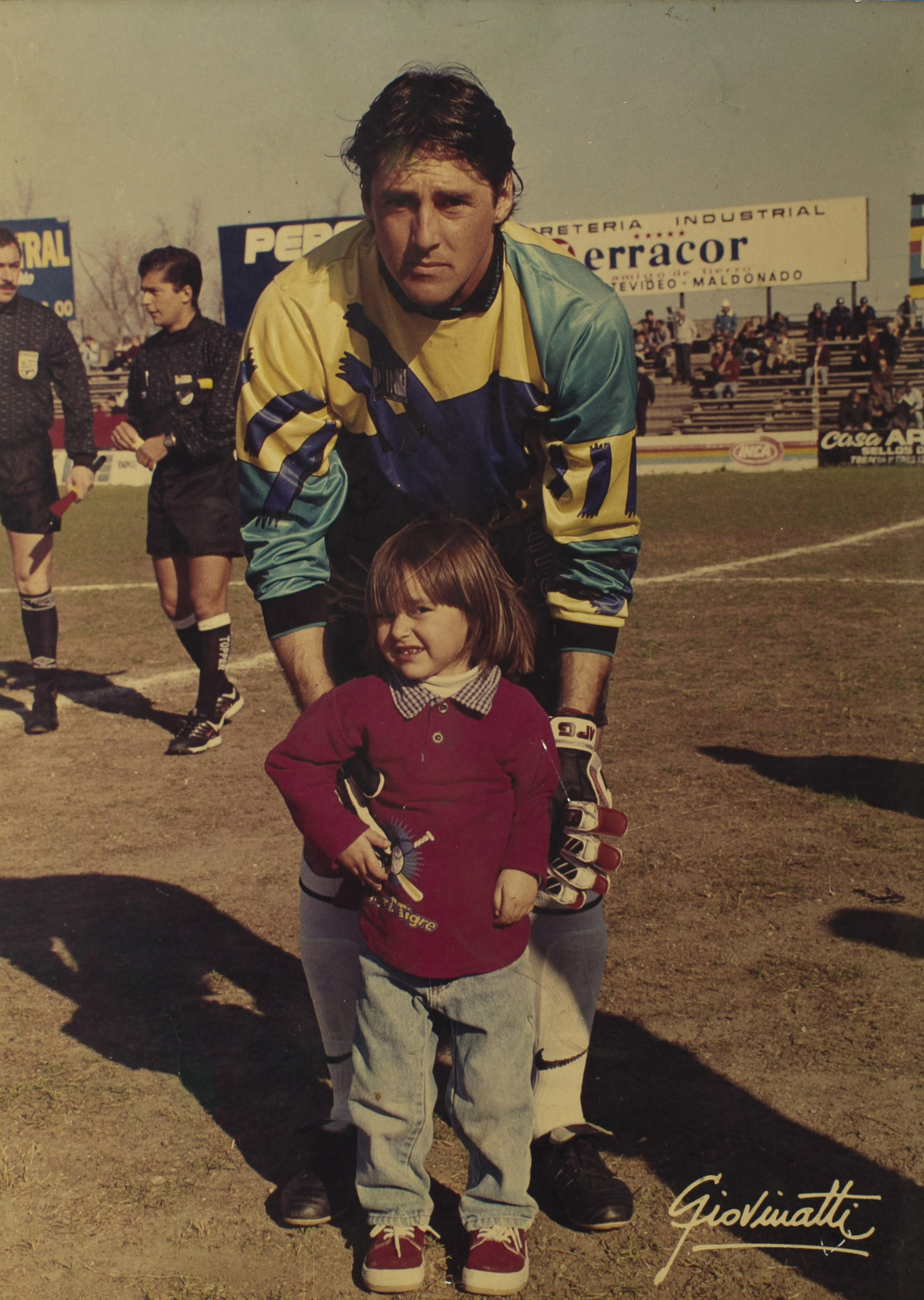 This photo of Fagundez and his father, then a soccer pro in Uruguay, hangs on the teenager’s wall.