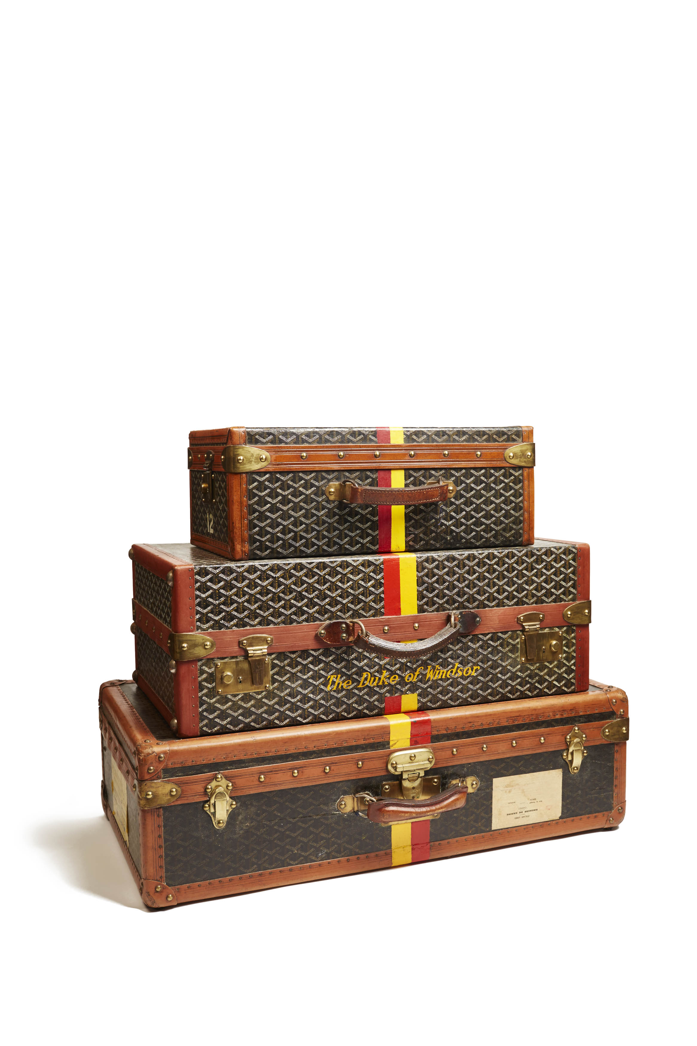 Midcentury Goyard luggage belonging to the Duke and Duchess of Windsor.