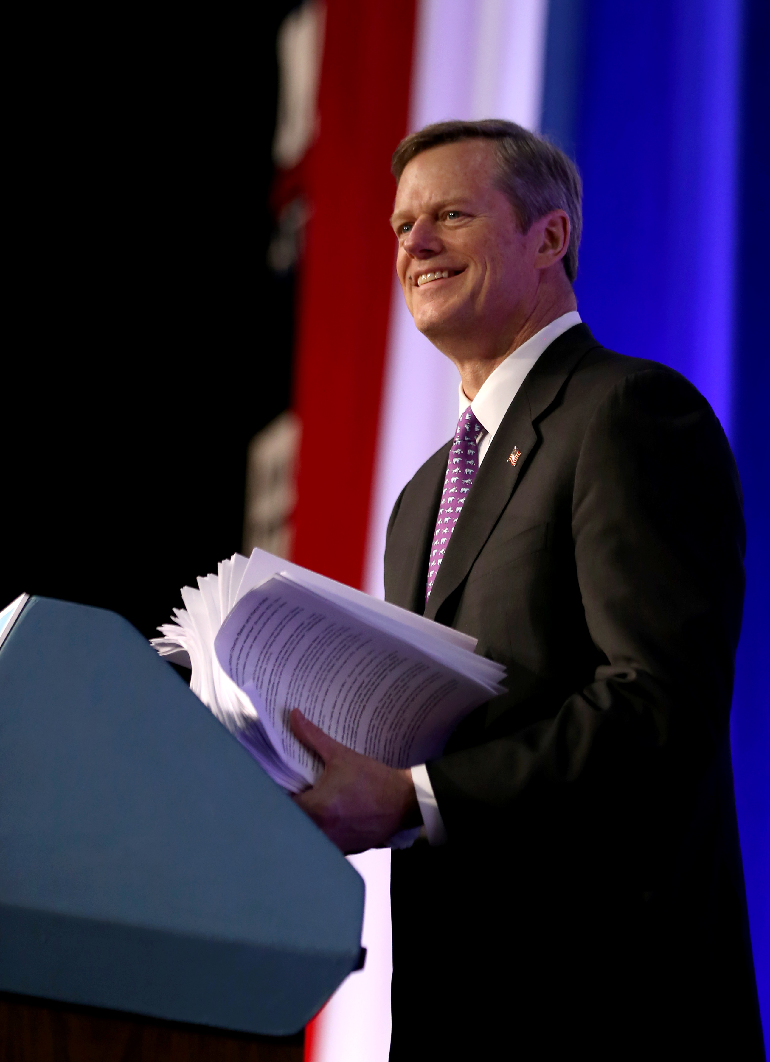 Massachusetts Republican Candidate for Governor Charlie Baker said he would be comfortable with a bill that would raise the state’s minimum wage from $8 an hour to $10.50 an hour by the middle of 2016.