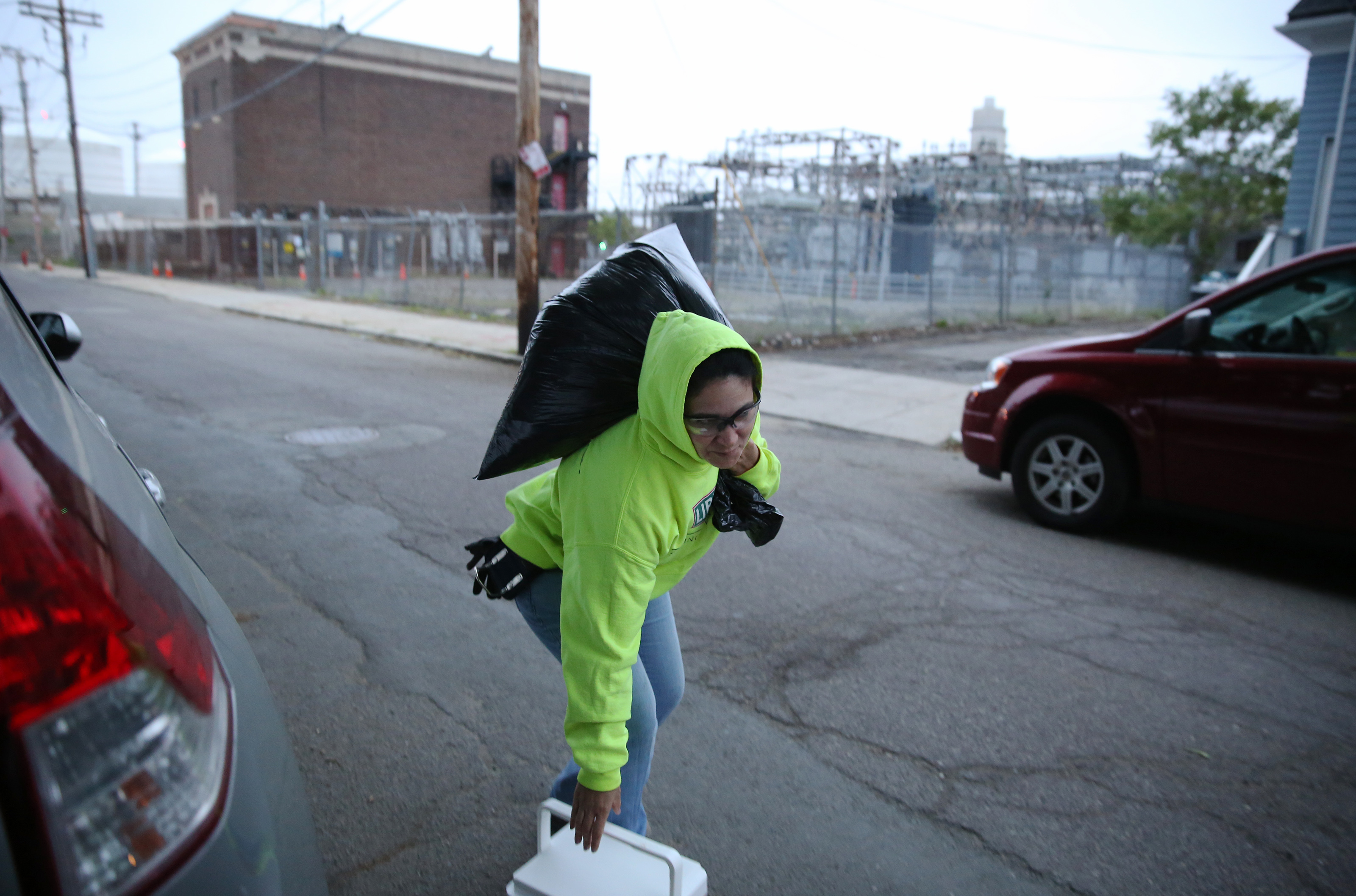 Patricia gathered her work gear and lunch as she made her way to the construction site where she works. Work is one of the few places where Patricia can clear her mind of her worries, where she simply must focus on the task at hand.
