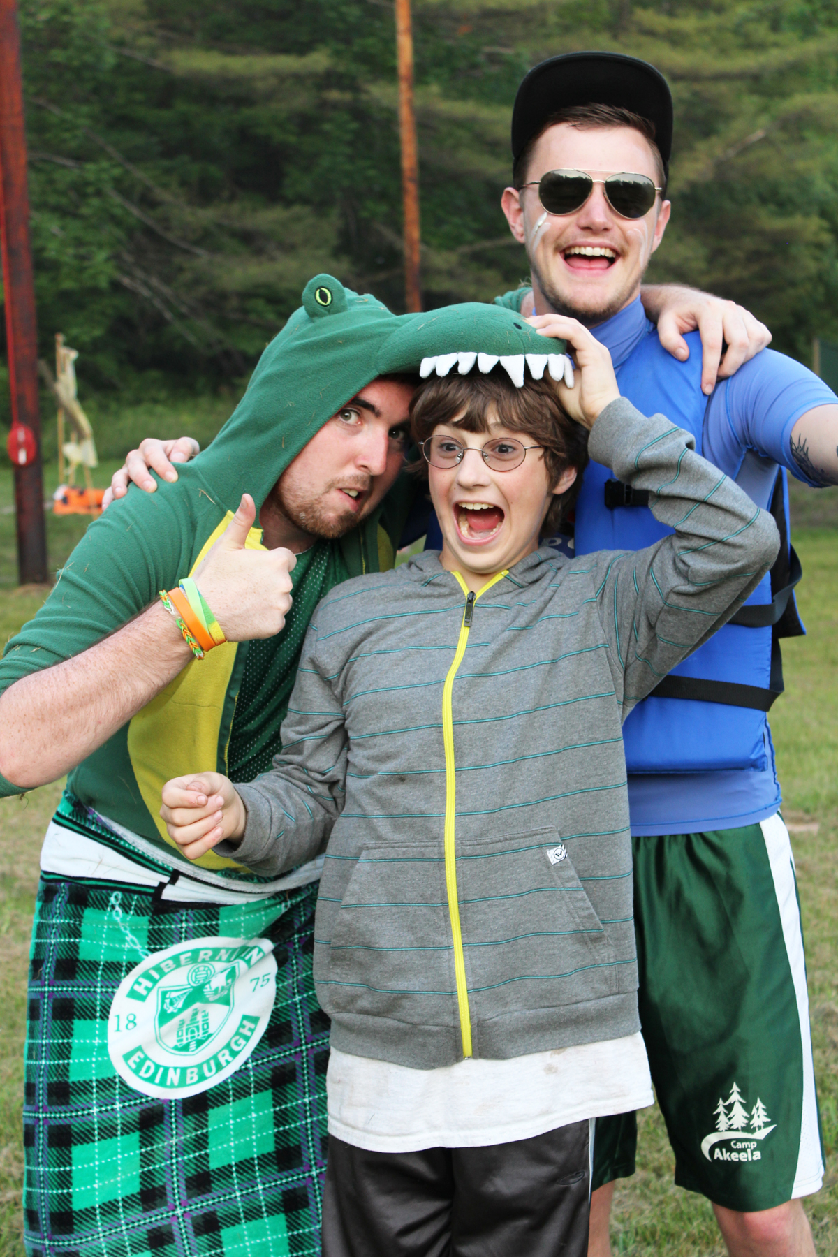 Campers dressed in costume at Camp Akeela, which was founded in 2008 as a coed overnight program for campers diagnosed with Asperger’s syndrome or nonverbal learning disabilities.