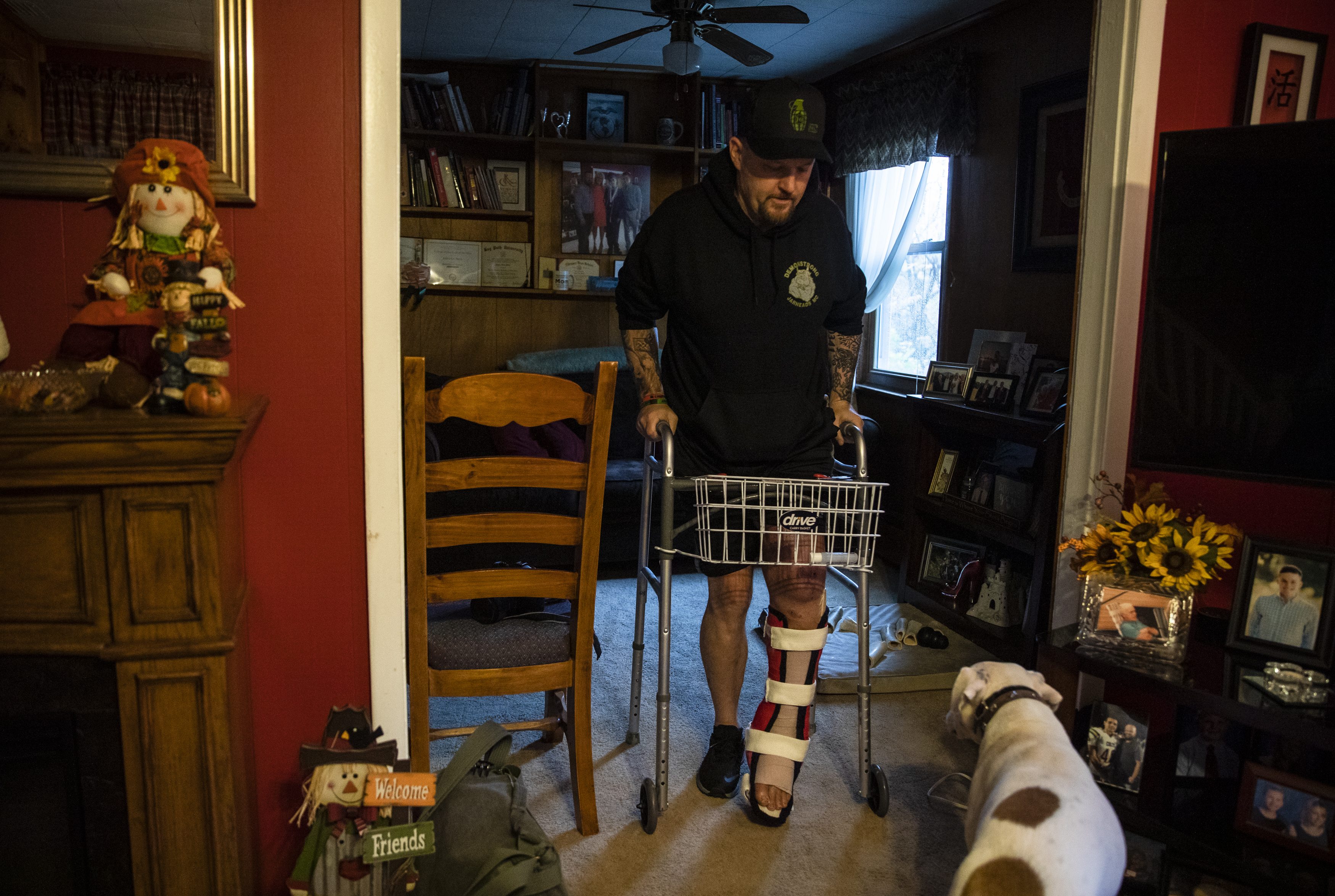 Joshua Morin walked into the living room.