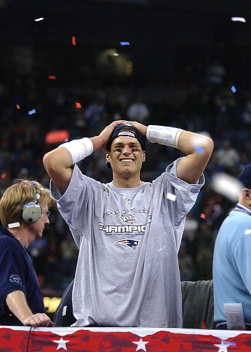 Tom Brady won Super Bowl MVP honors a year after being chosen in the sixth round of the NFL draft.