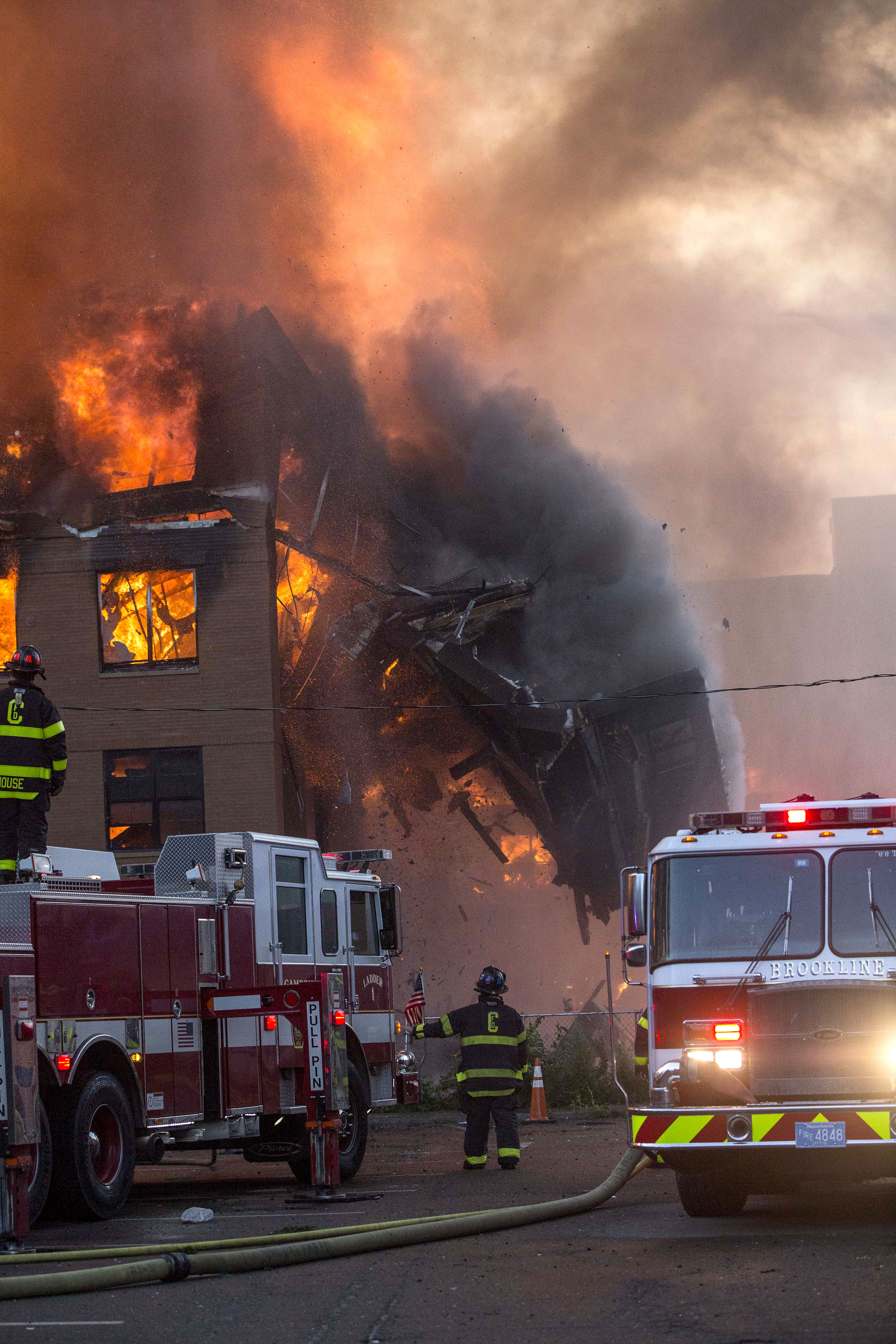 A building collapsed during the fire.