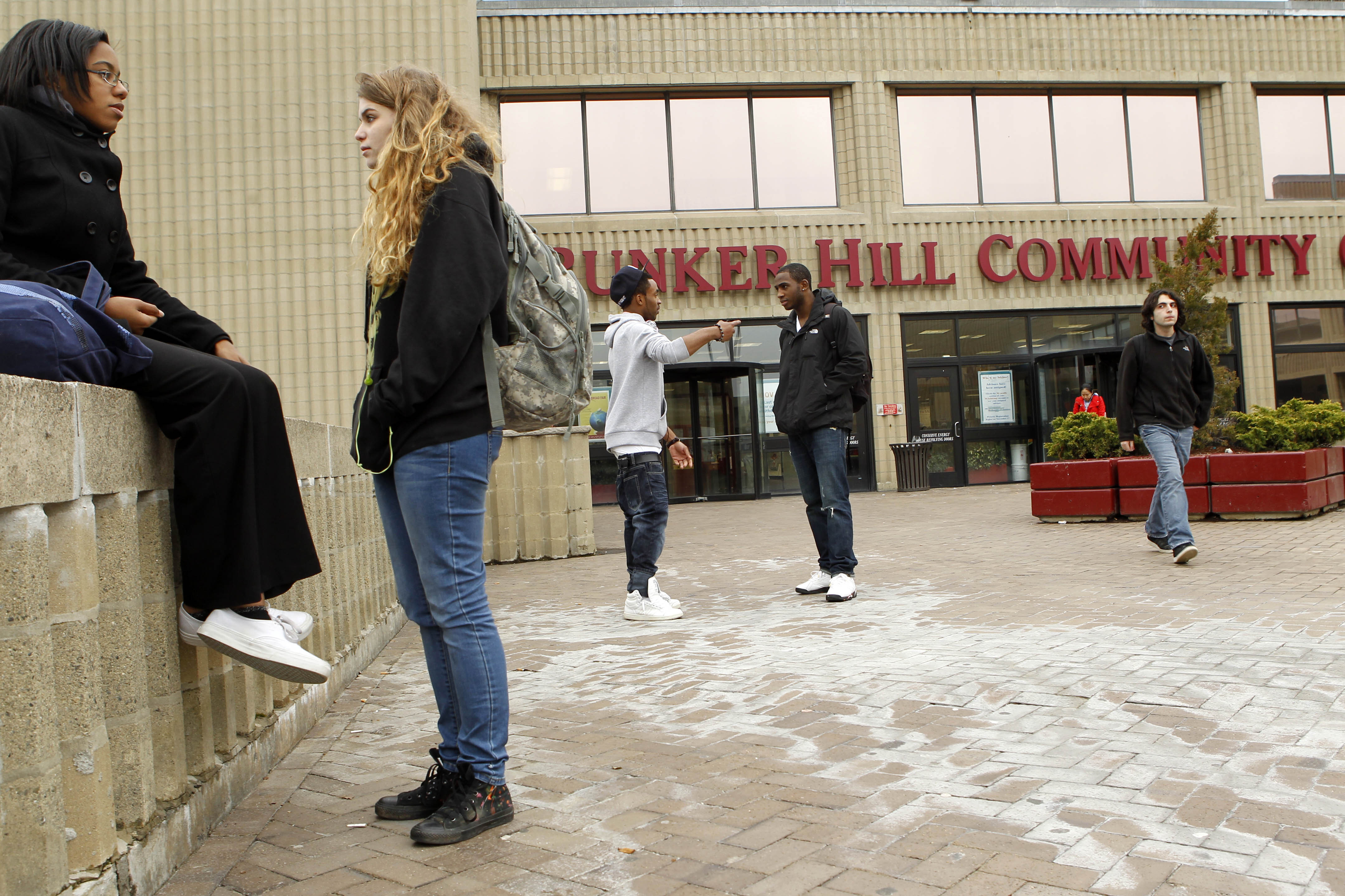 Students at Bunker Hill Community College in Charlestown.