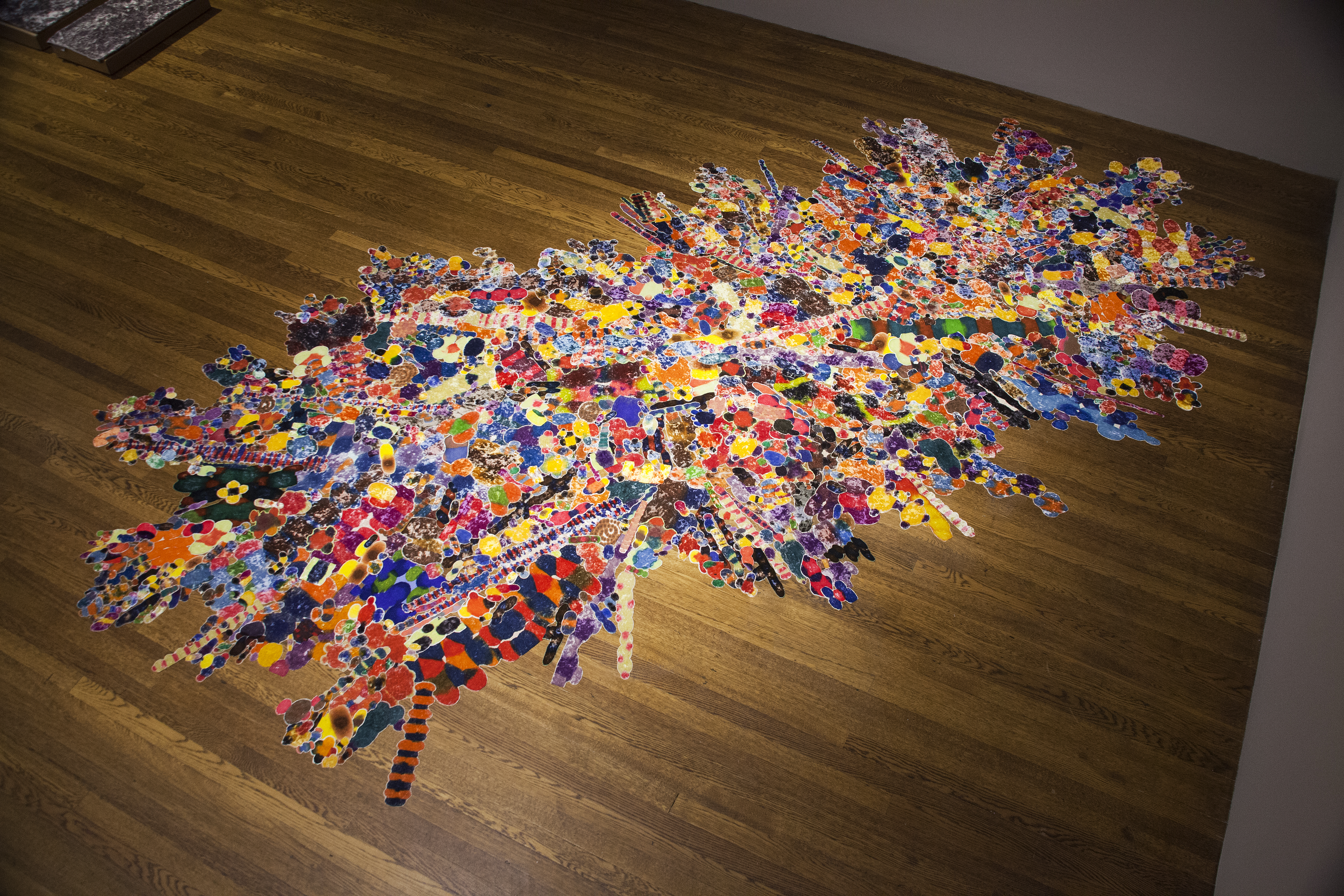 Detail from “Blow Up” (1997), crushed synthetic velvet and fabric dye.