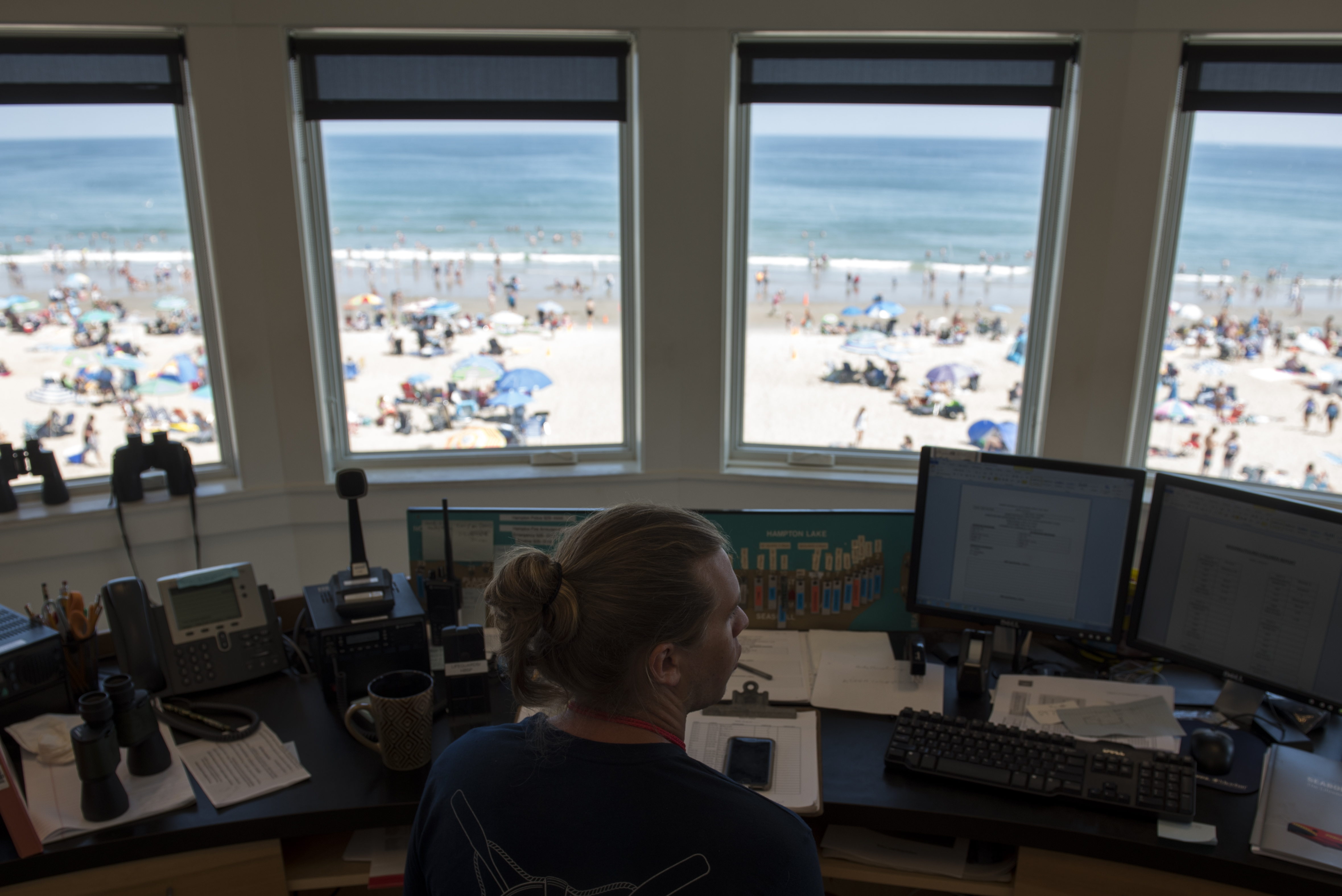 The view from the main lifeguard station at Hampton Beach on Friday.