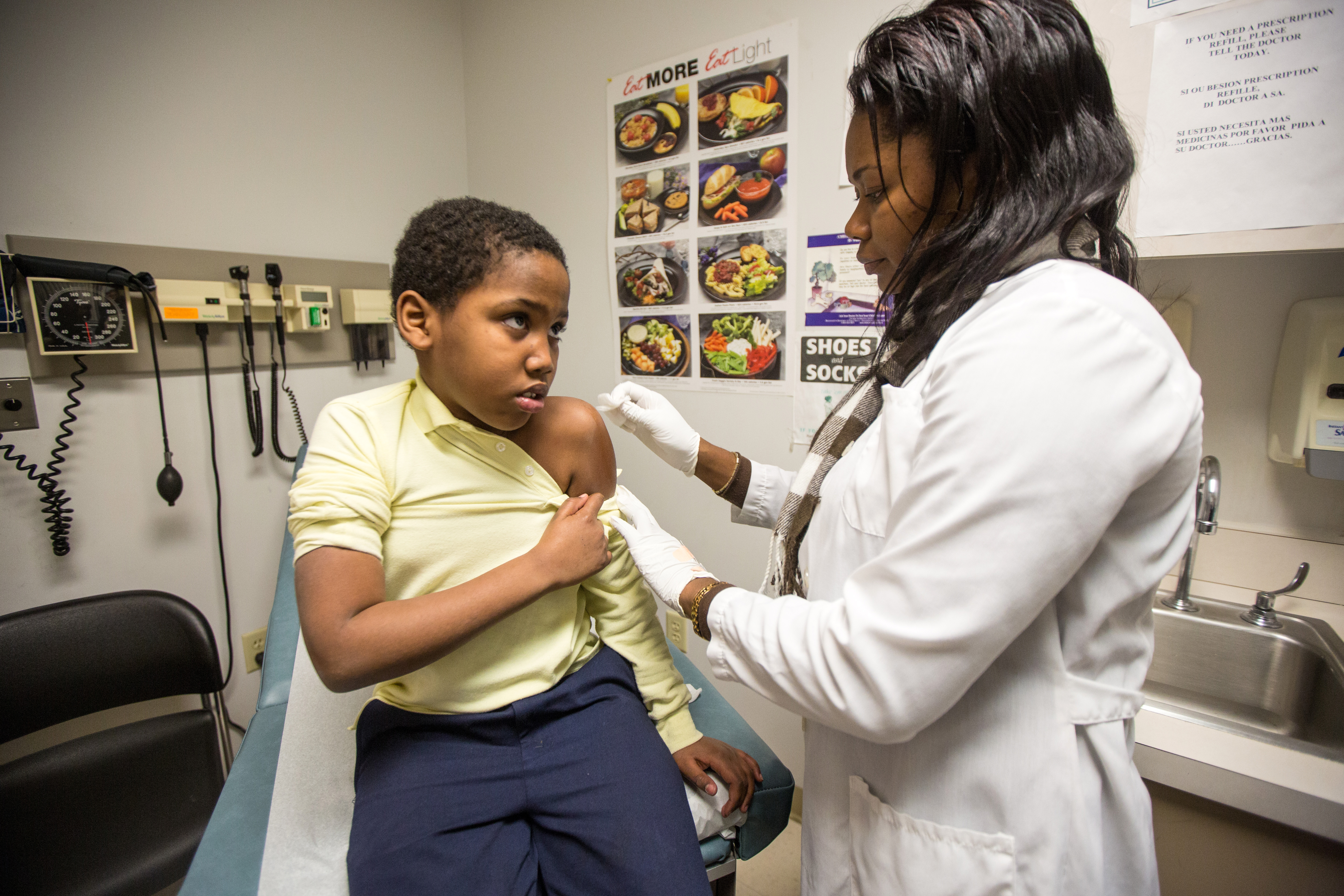 Victor Gomes got the flu vaccine in Dorchester last week.